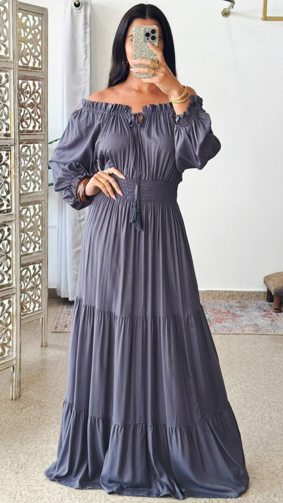 Daeva Maxi Dress-Gray
