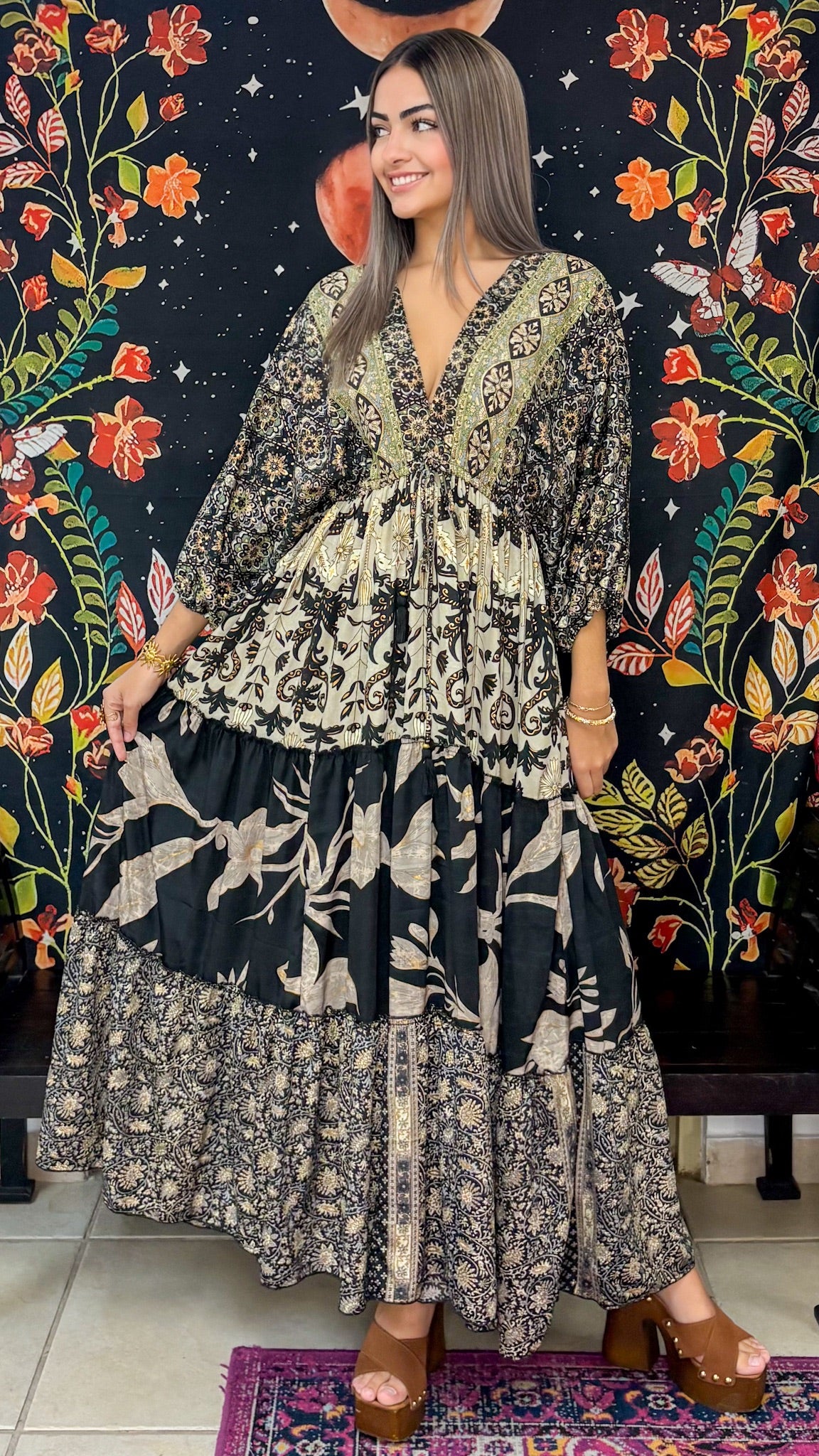 Nelly Patchwork Maxi Dress
