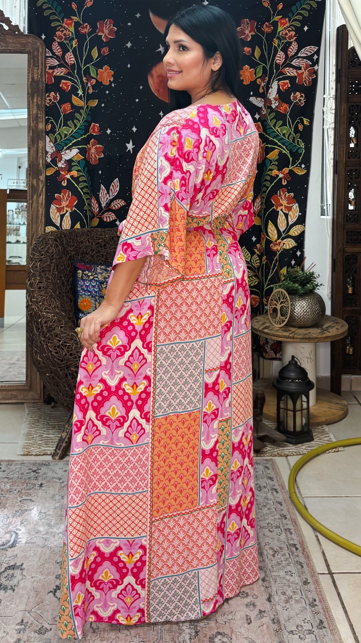 Delilah Maxi Dress-Fuchsia Pink