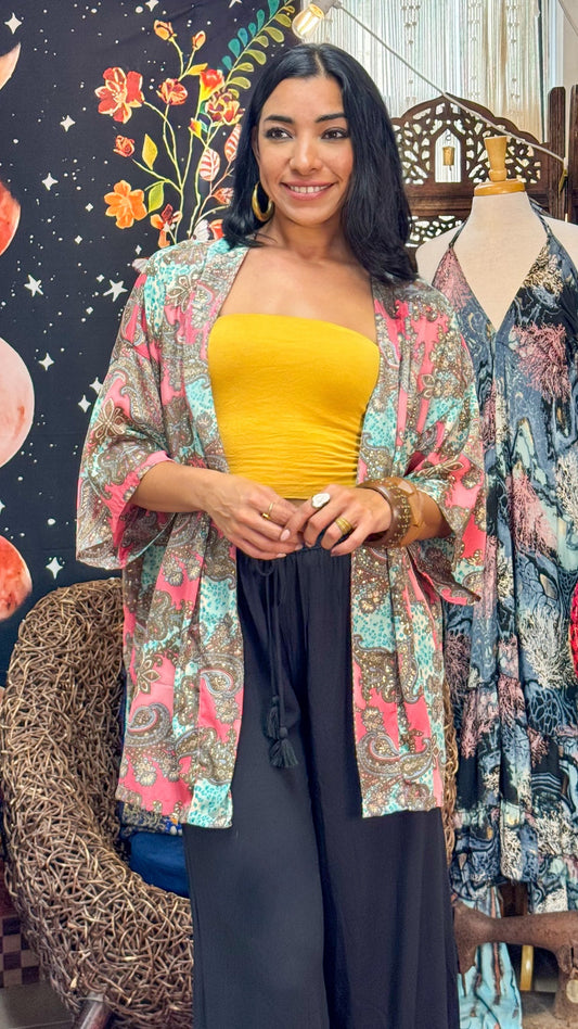 Boho Short Kimono