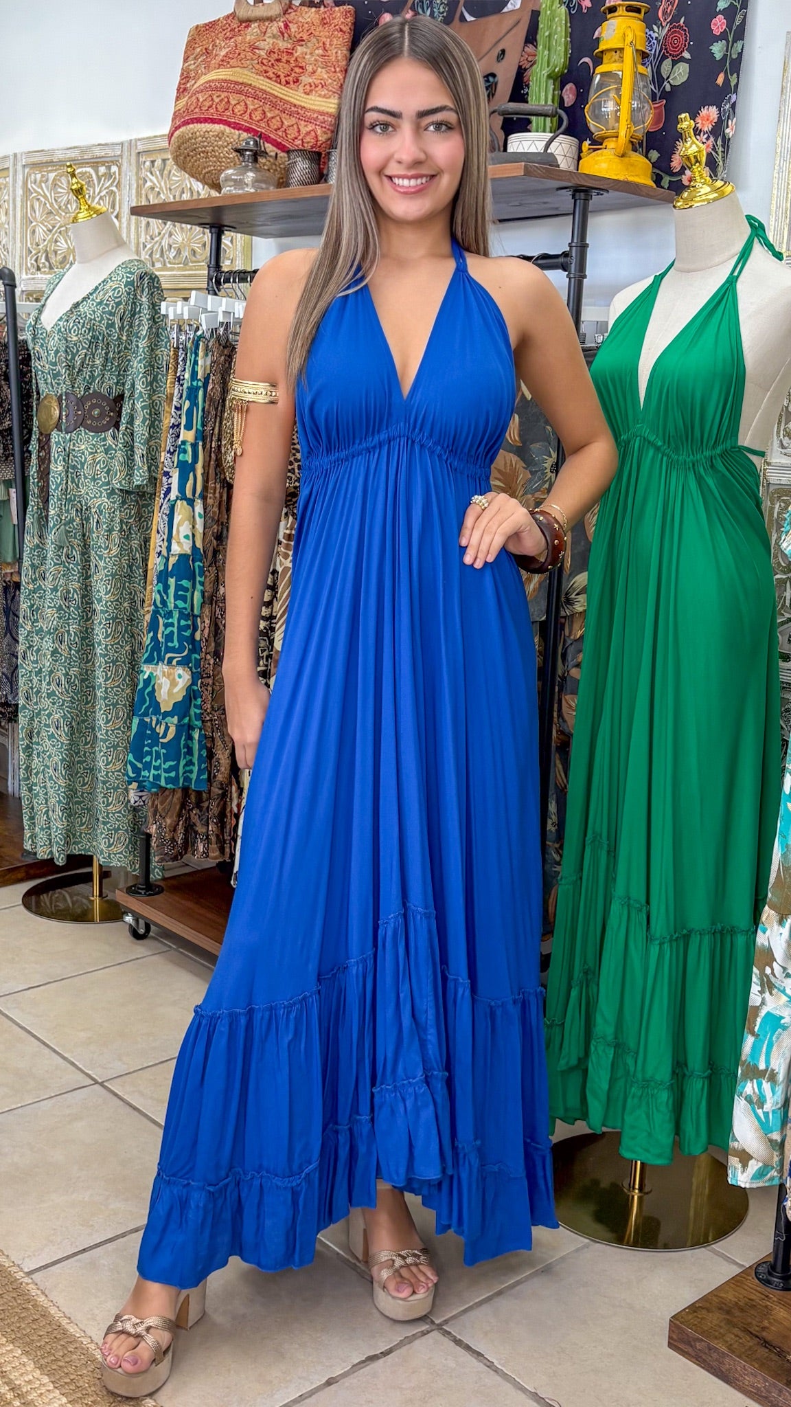Bohemian Dress-Blue