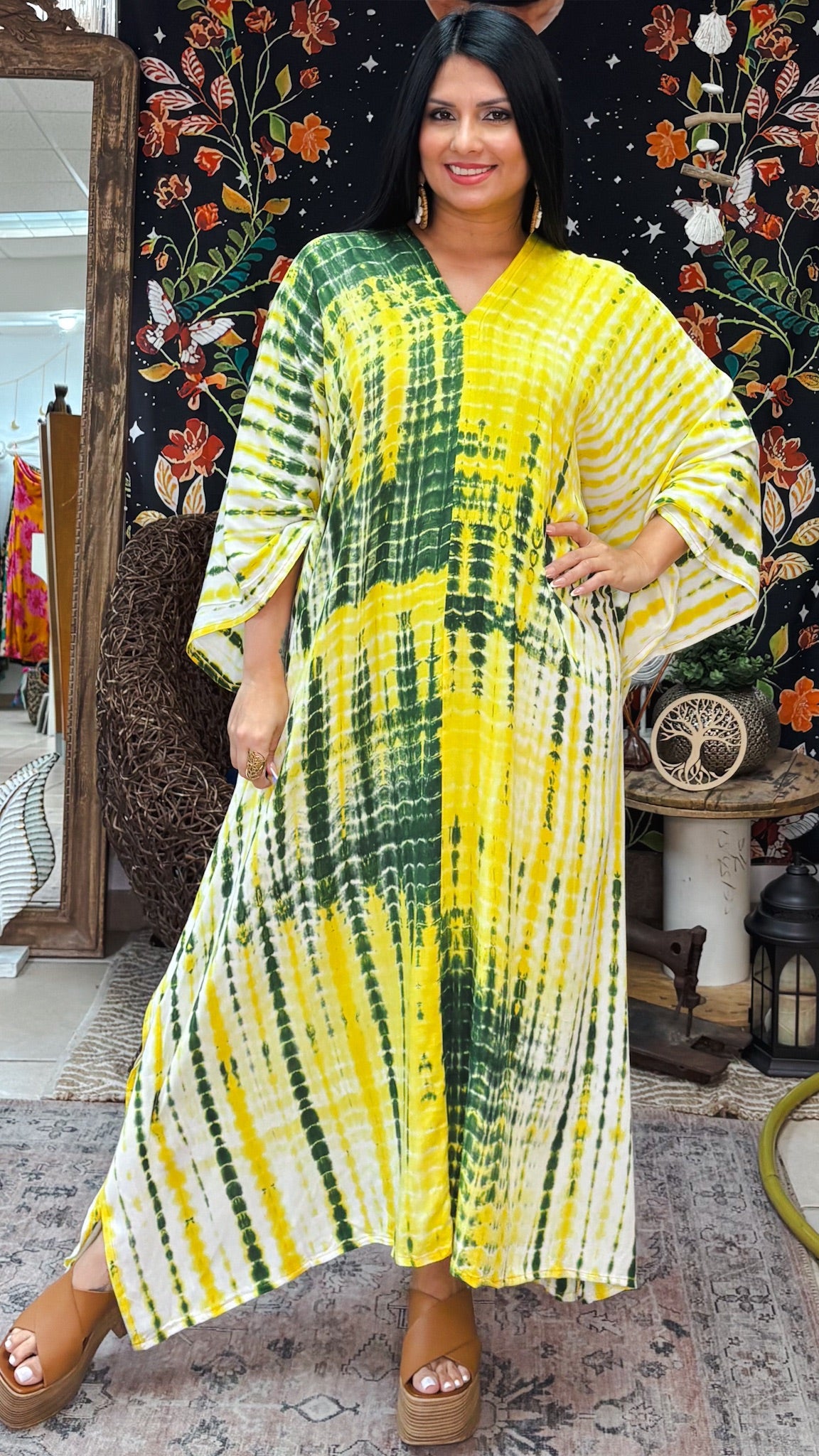 Soraia Kaftan Dress-Yellow
