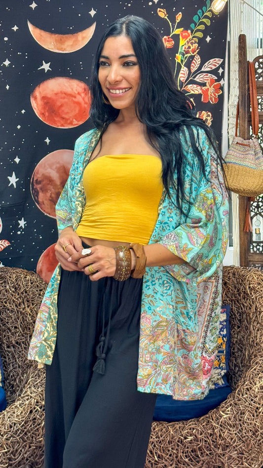 Boho Short Kimono