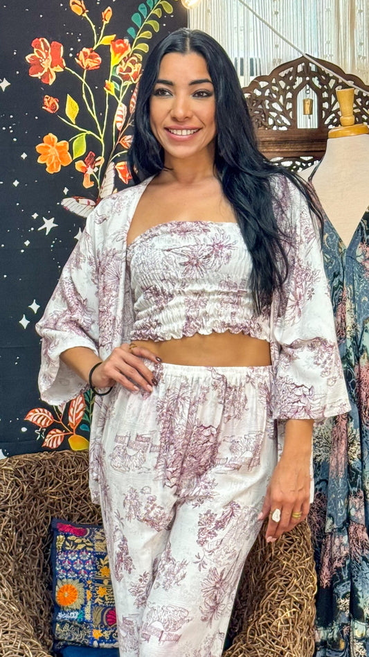 Aroah Kimono- Burgundy