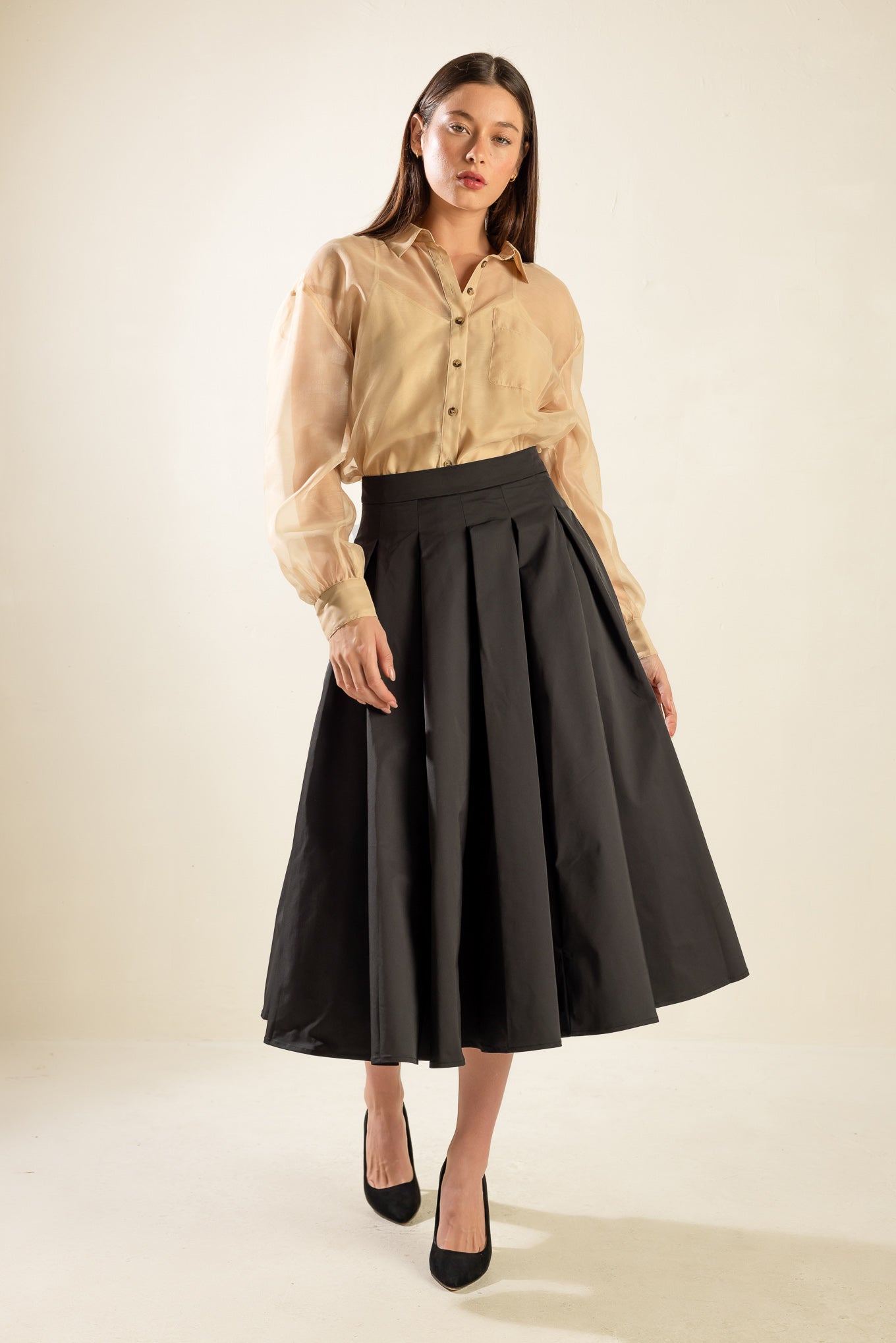 DANCE WITH DESTINY WOVEN MIDI SKIRT