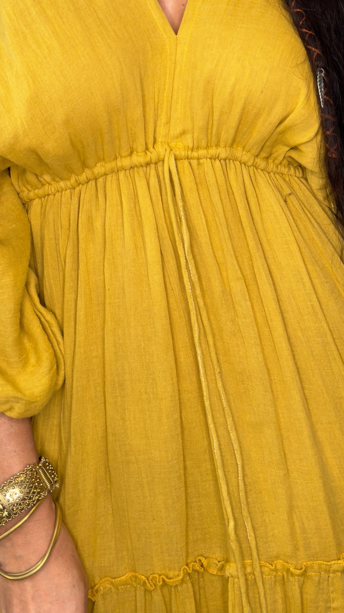 Nelly Cotton Dress- Mustard