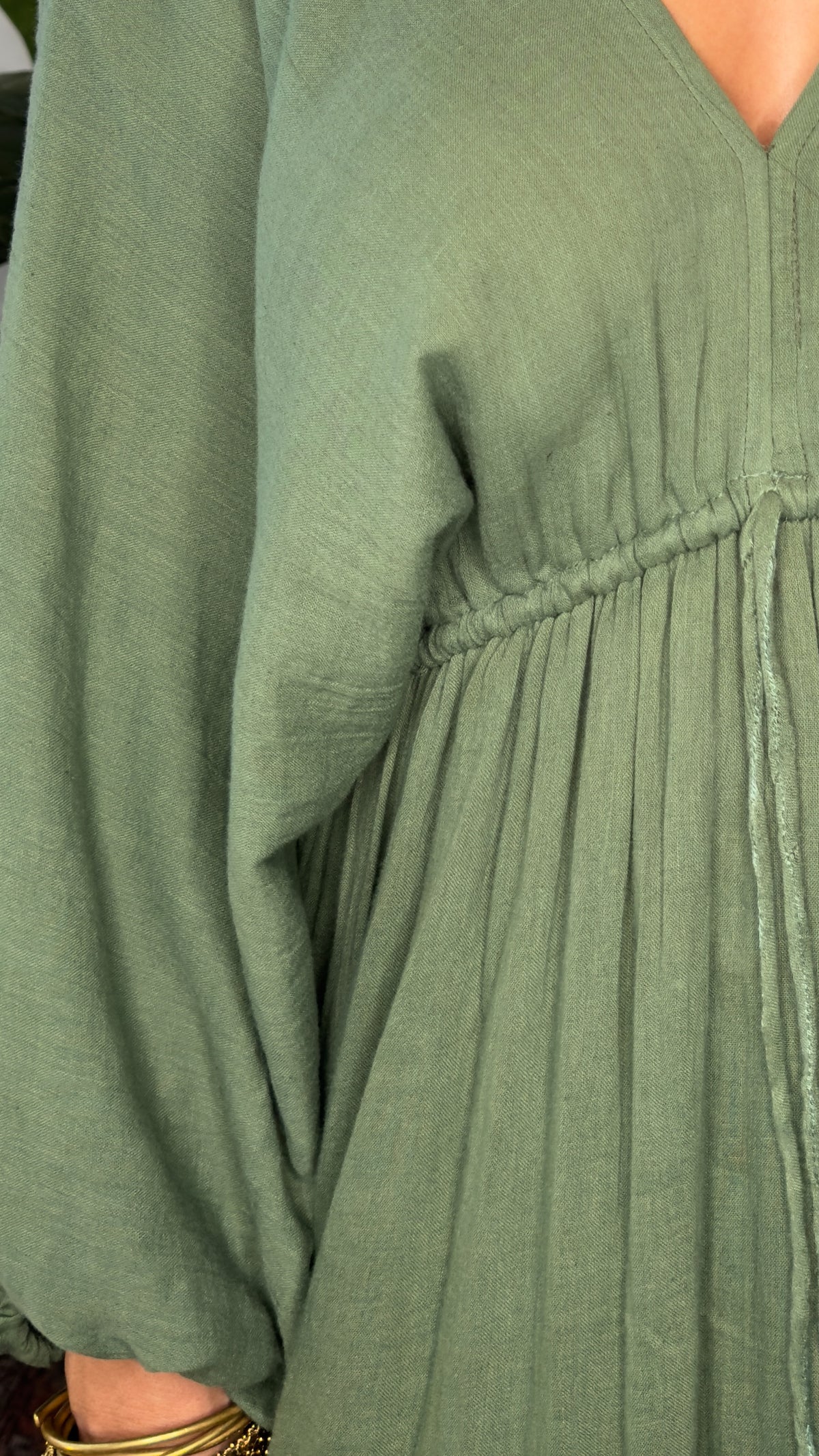 Nelly Cotton Dress- Olive