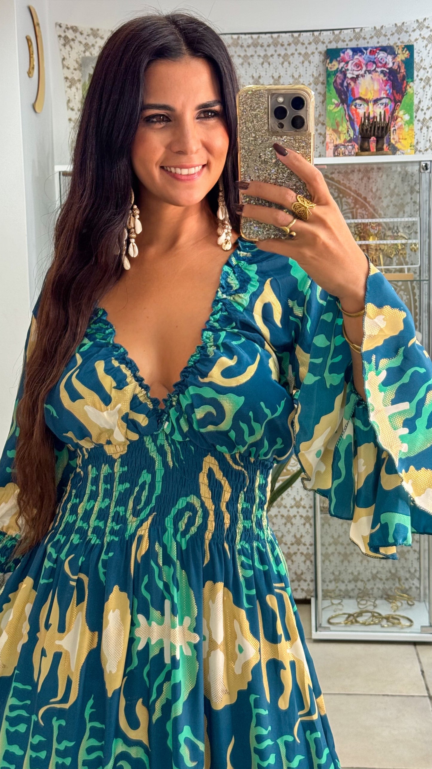 Lilith Maxi Dress- Aqua