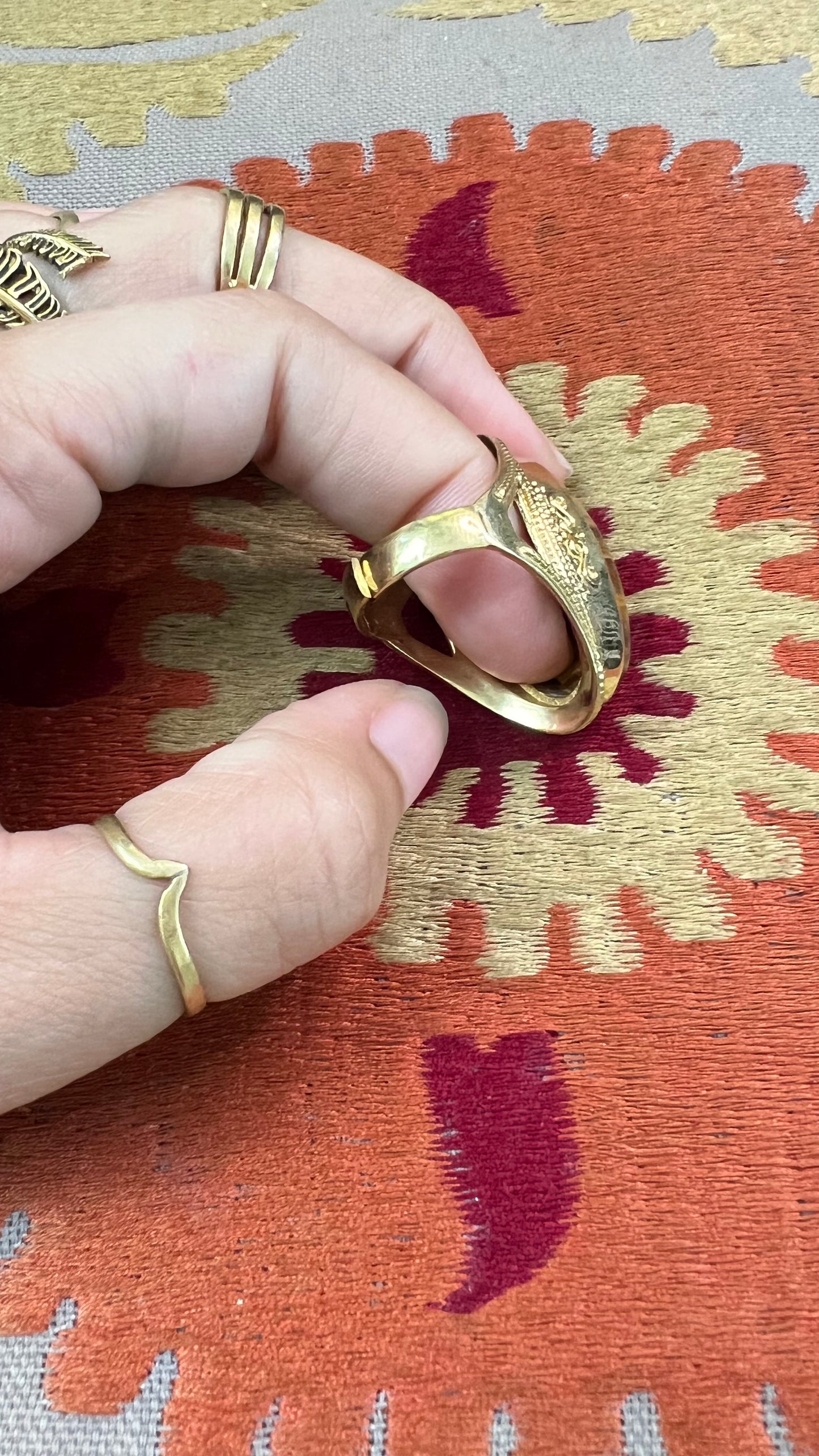 Stone Brass Ring
