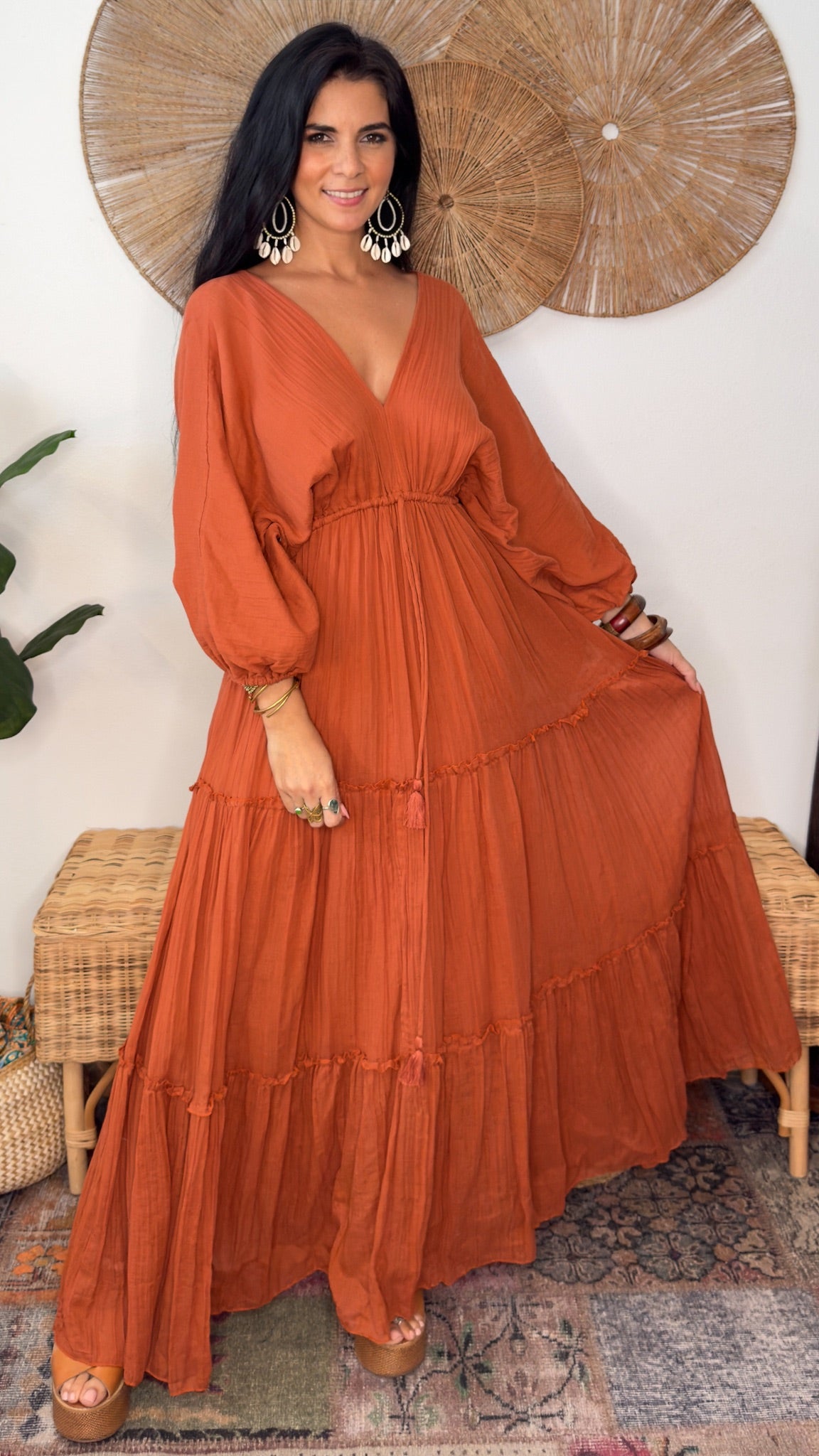 Nelly Cotton Dress- Terra