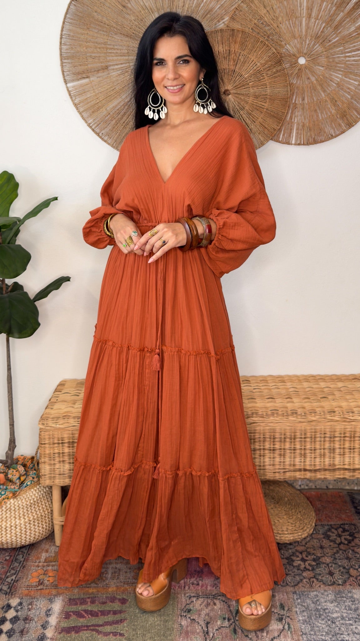Nelly Cotton Dress- Terra
