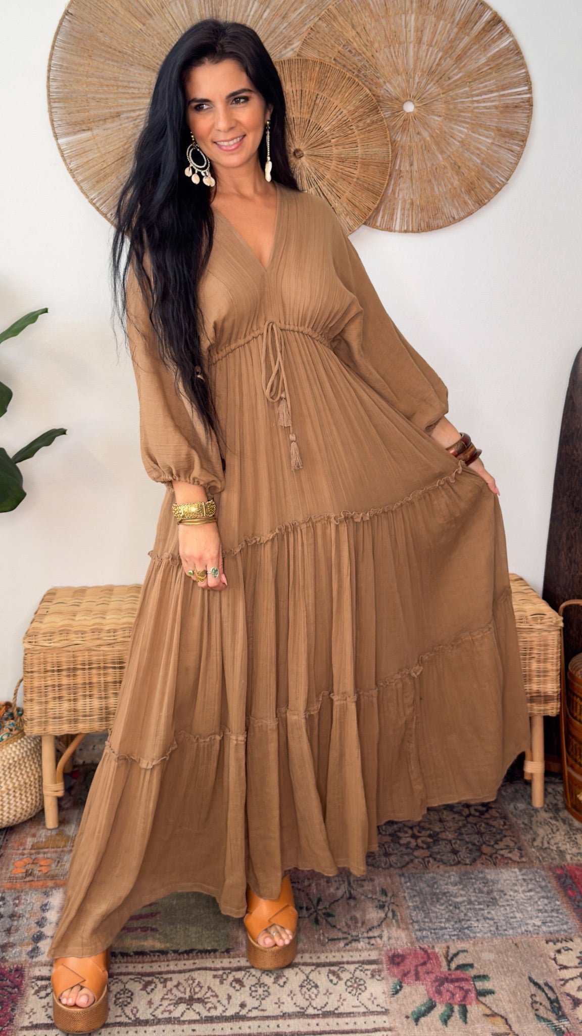 Nelly Cotton Dress- Moca