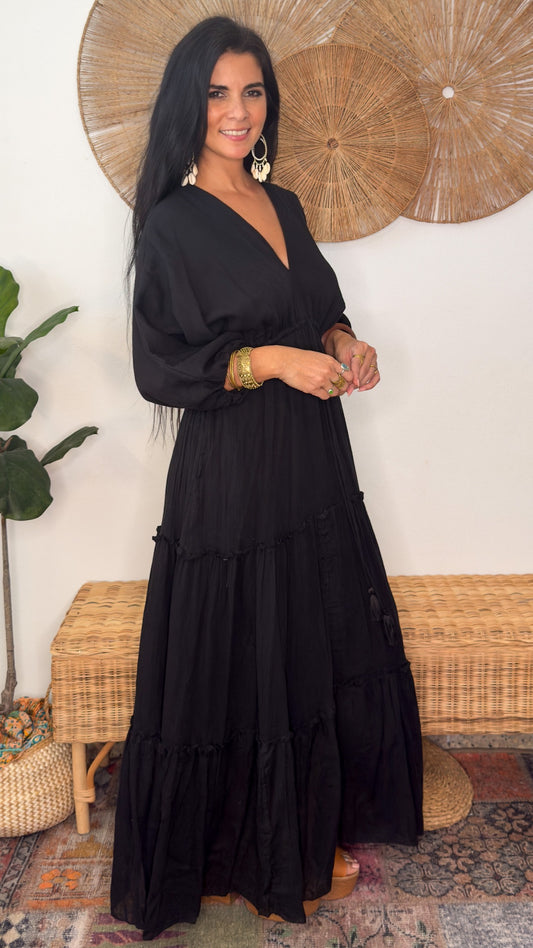 Nelly Cotton Dress- Black