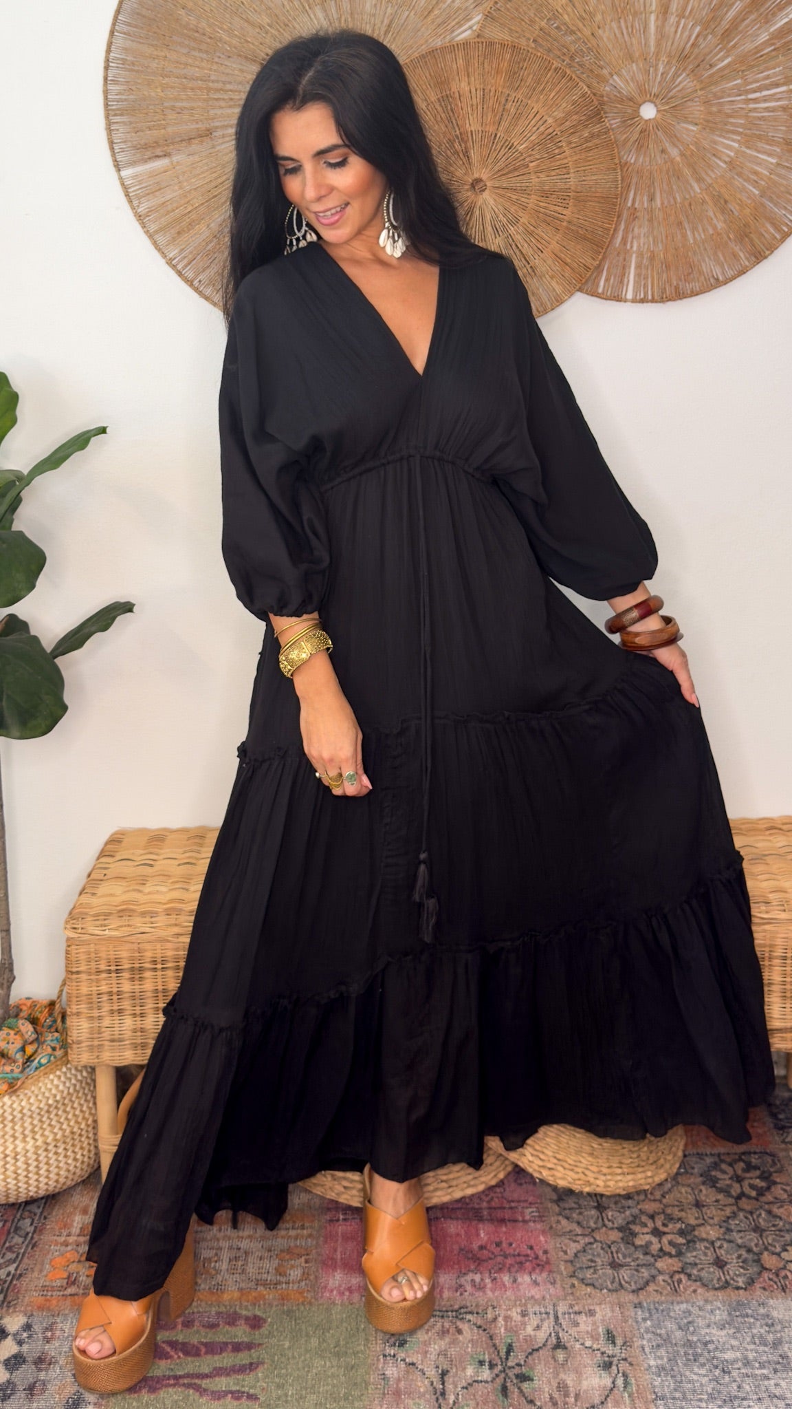 Nelly Cotton Dress- Black
