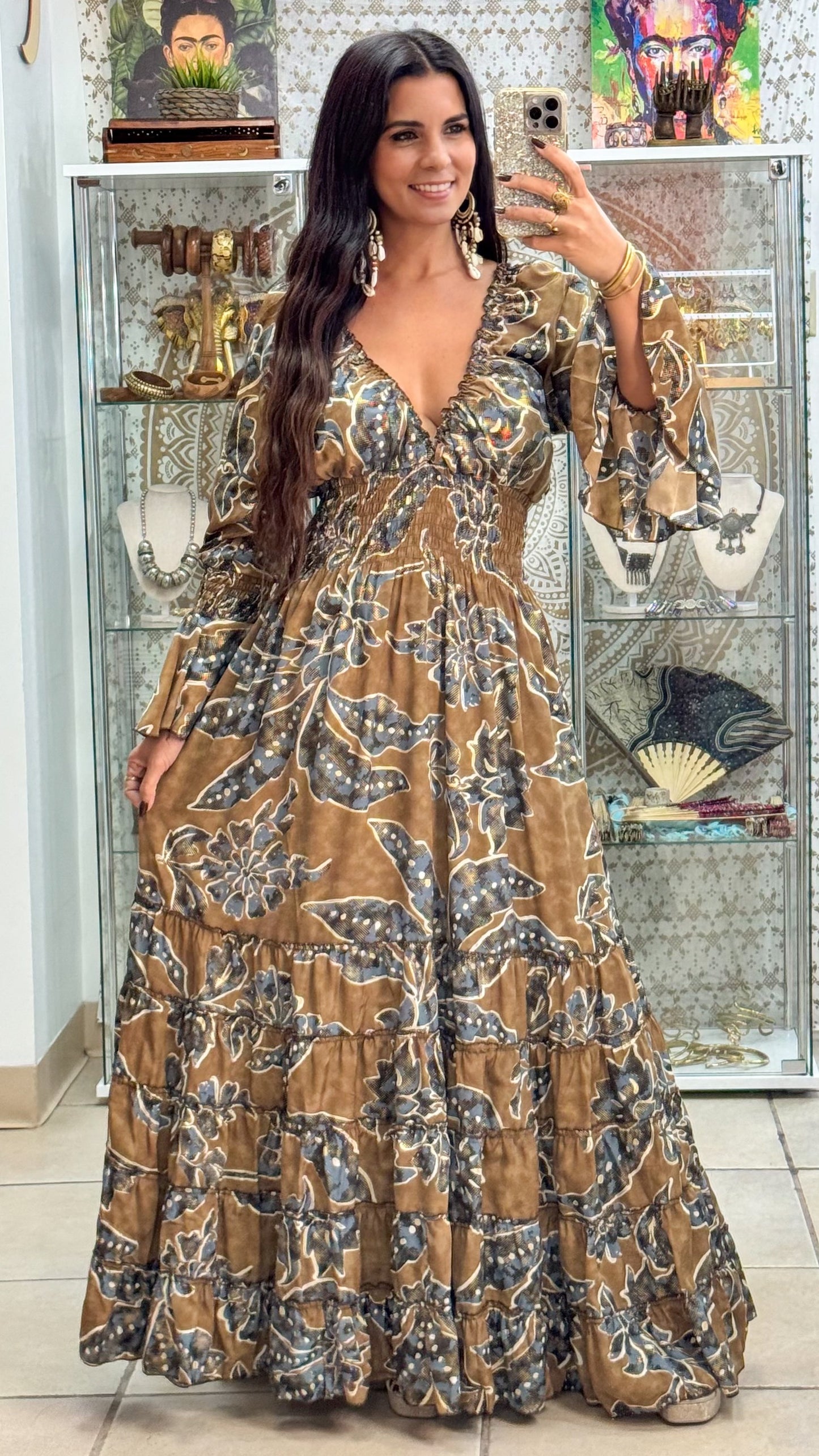 Lilith Maxi Dress- Brown