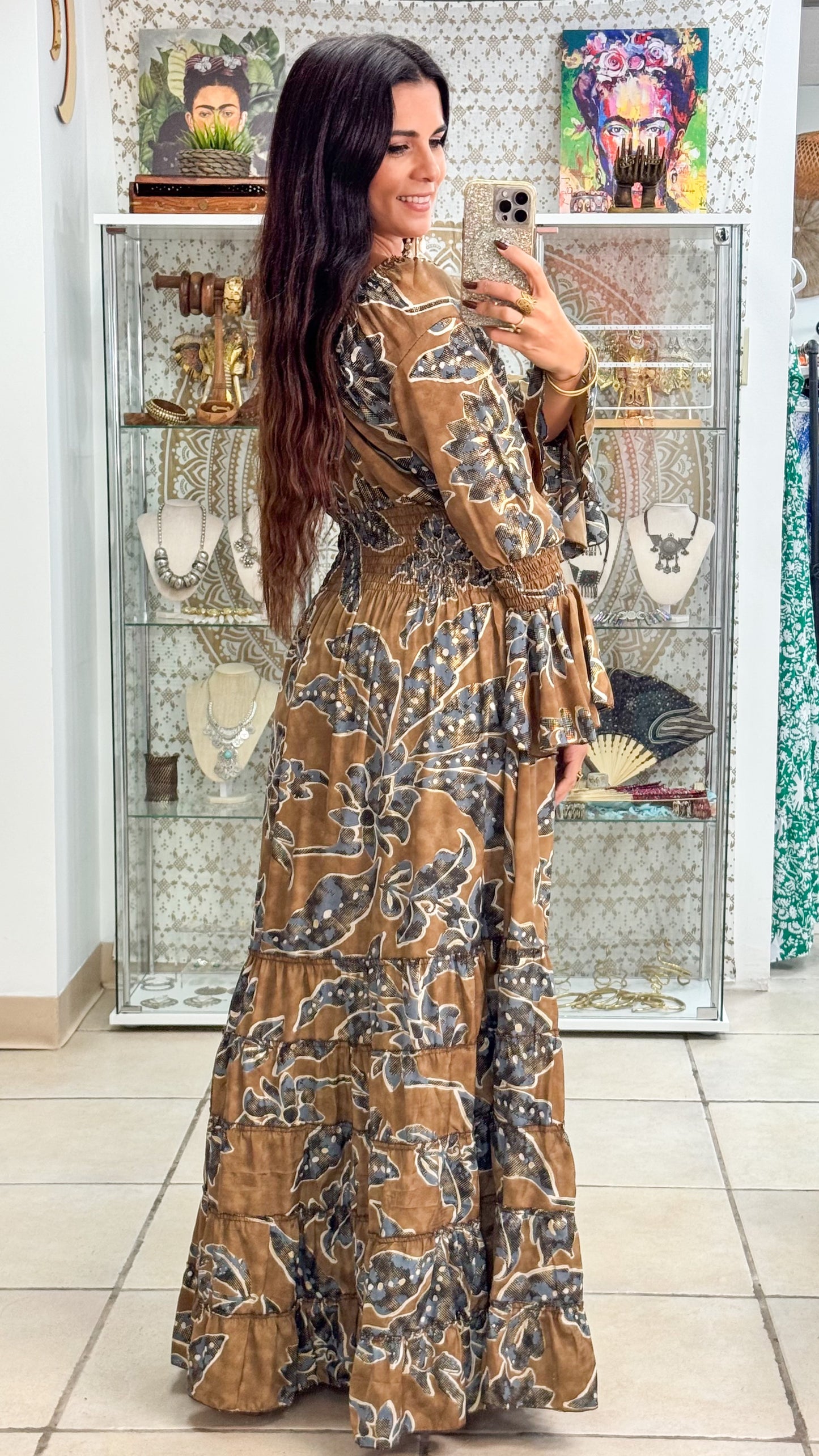 Lilith Maxi Dress- Brown