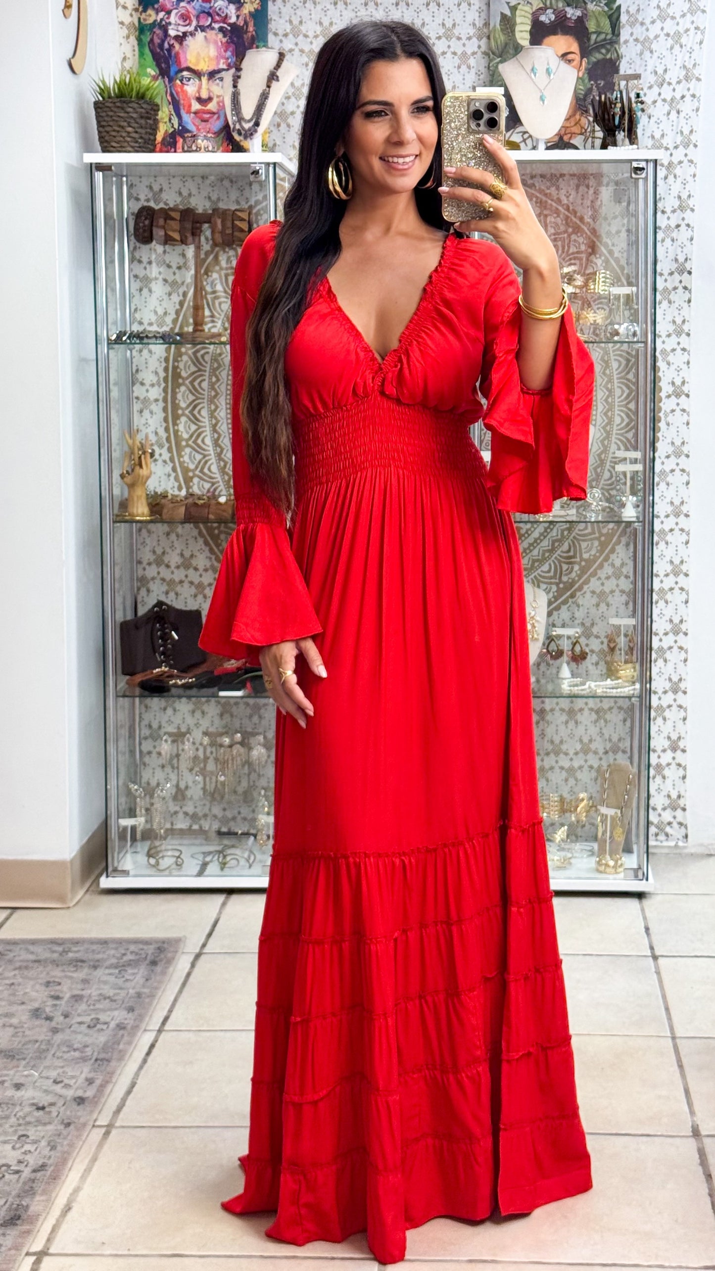 Lilith Maxi Dress- Red