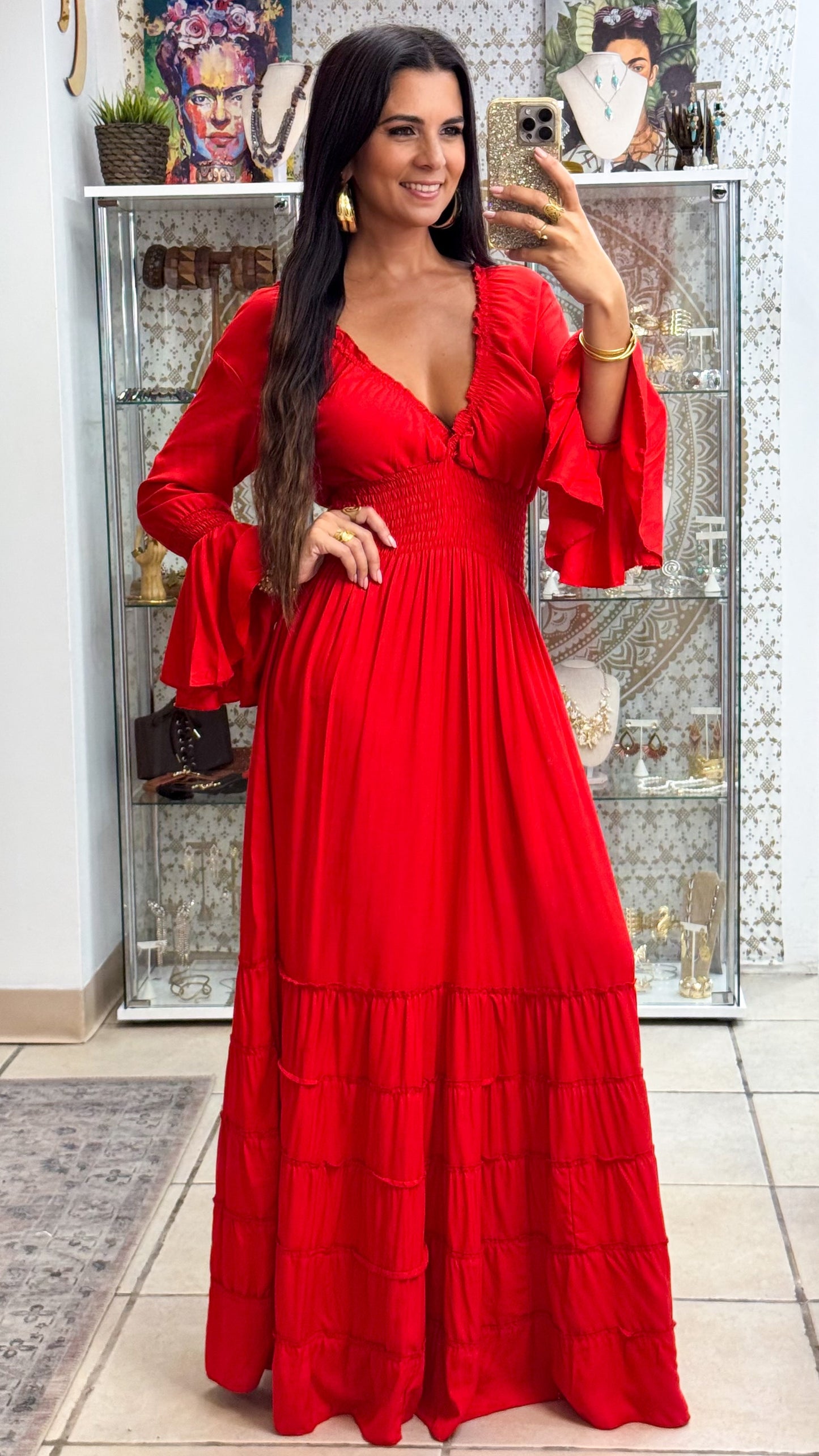 Lilith Maxi Dress- Red