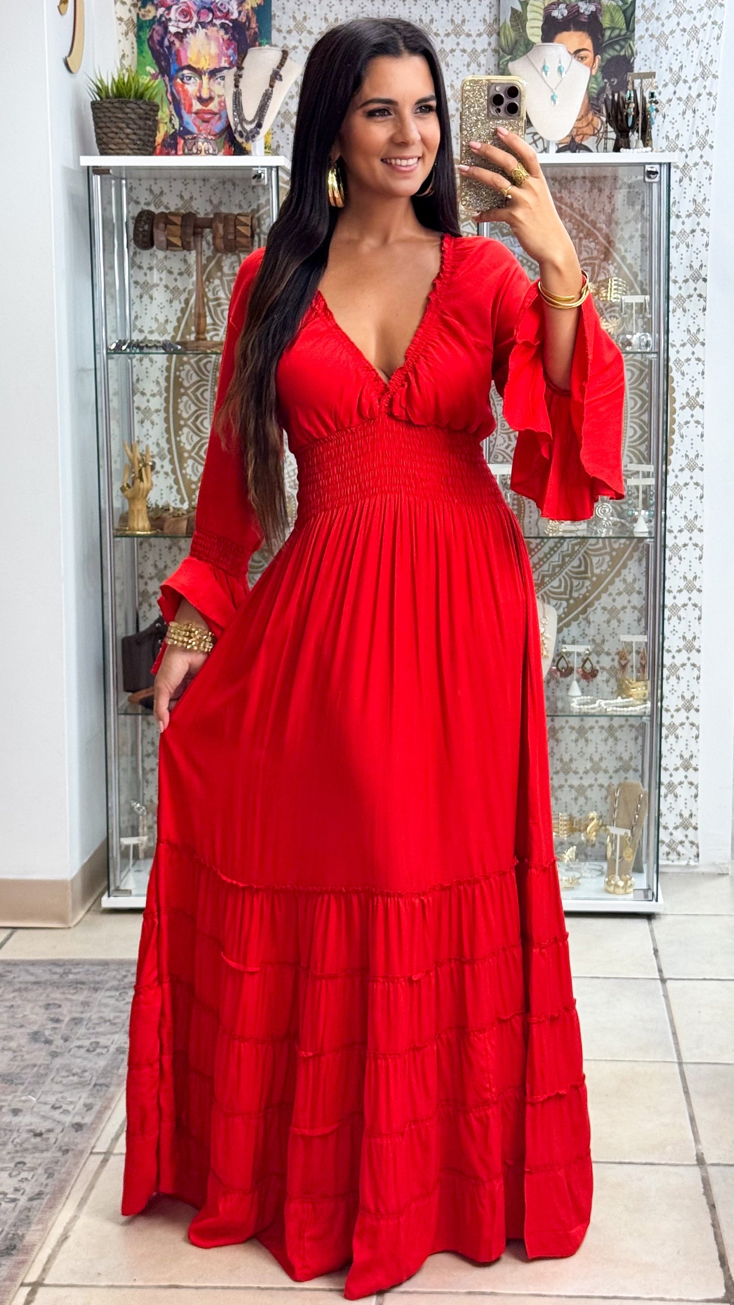Lilith Maxi Dress- Red