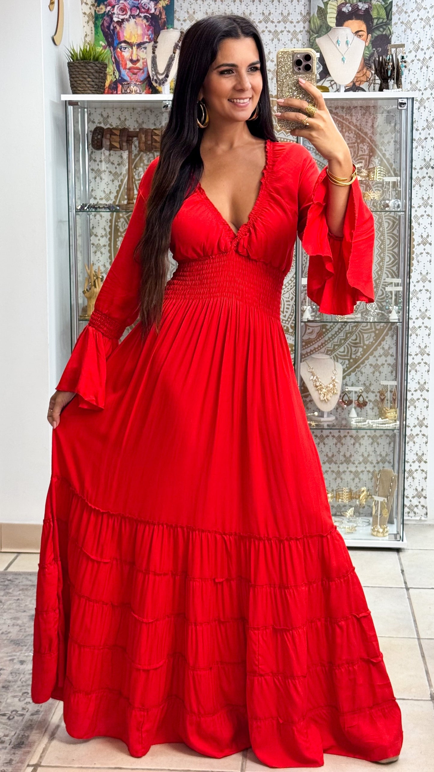 Lilith Maxi Dress- Red