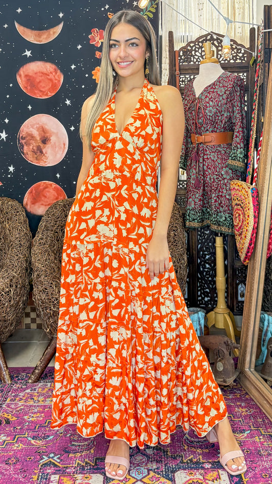 Adela Maxi Dress-Orange