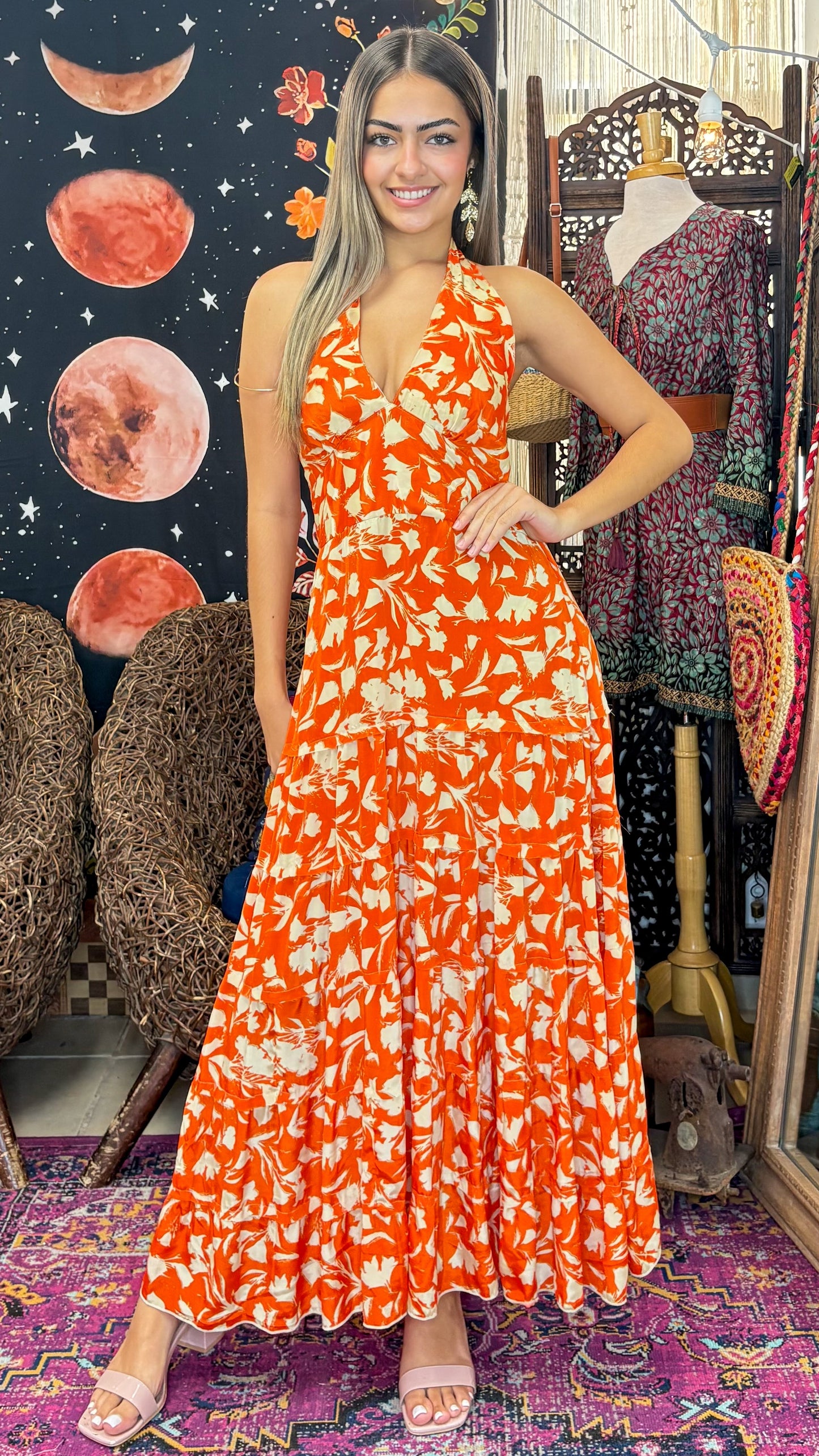 Adela Maxi Dress-Orange