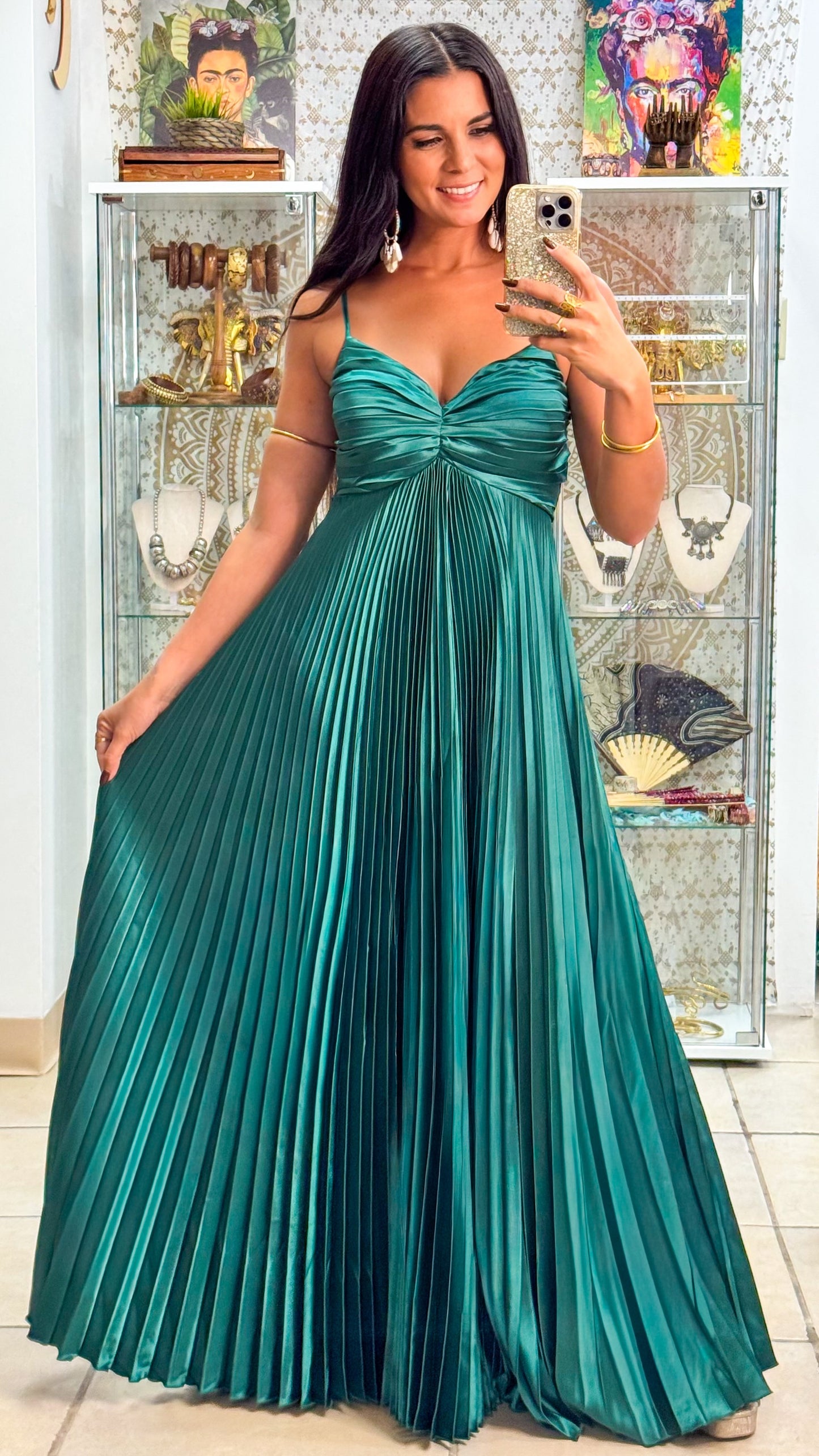 Esmeralda Pleated Dress