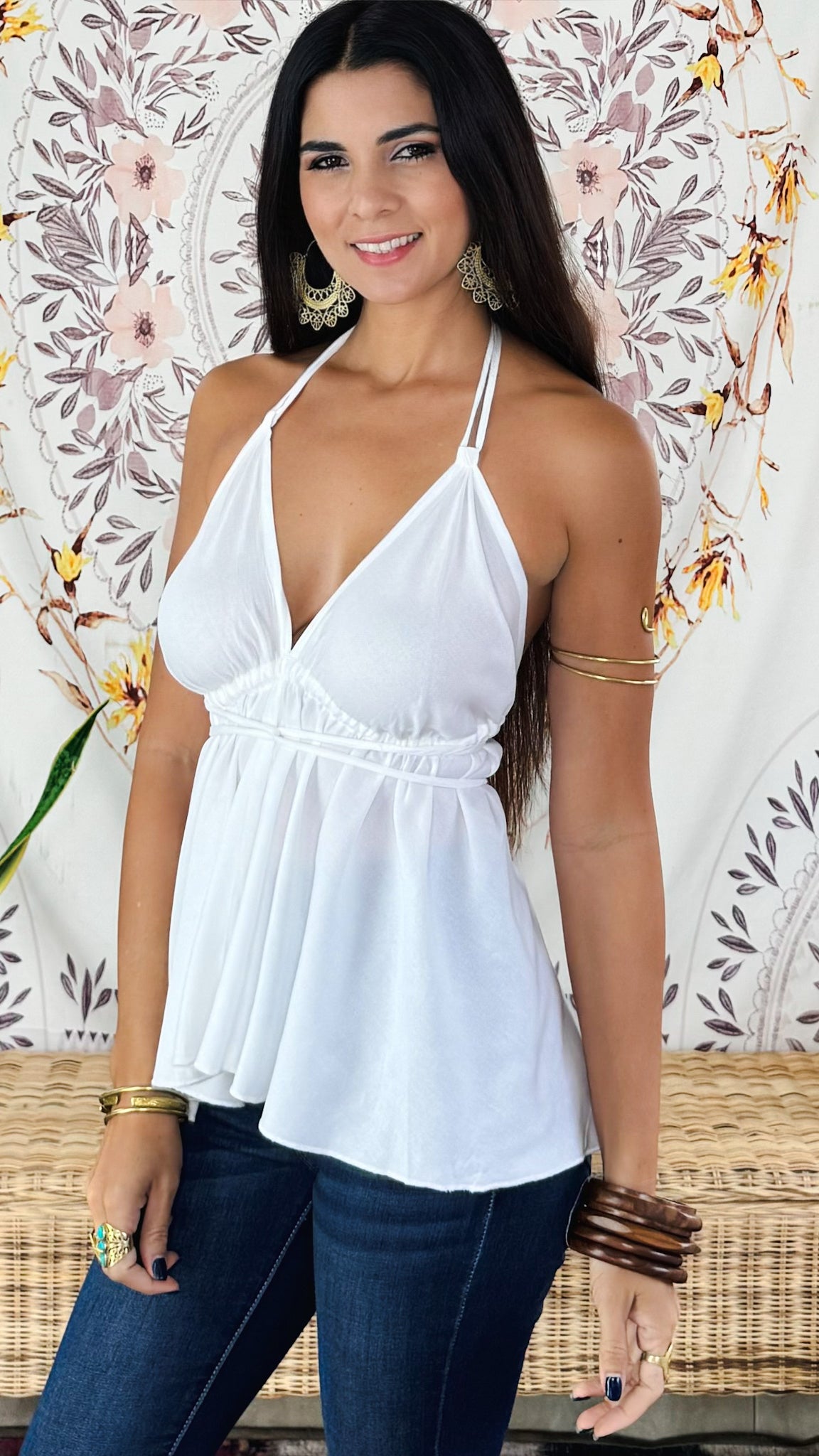 Bohemian Top- White