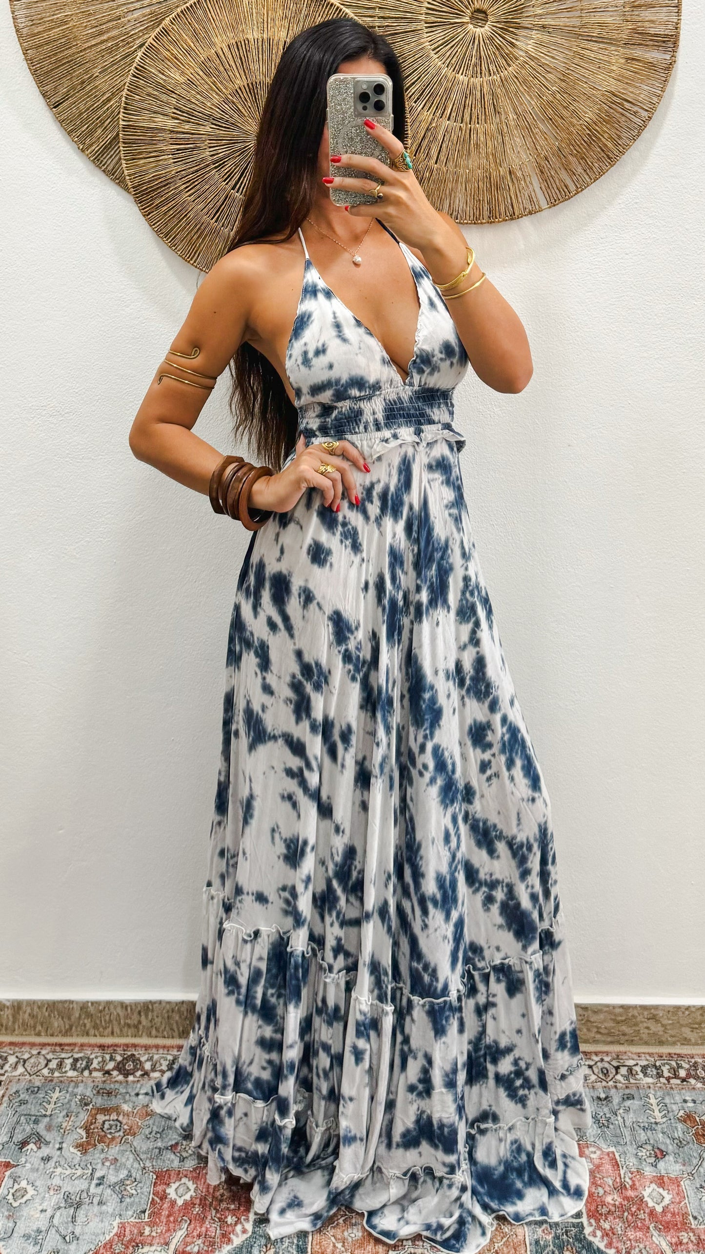 Luna Maxi Dress-Navy