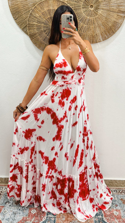 Luna Maxi Dress- Red