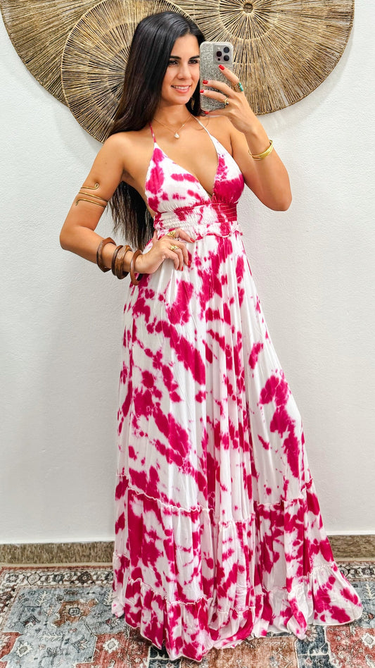 Luna Maxi Dress-Fushia