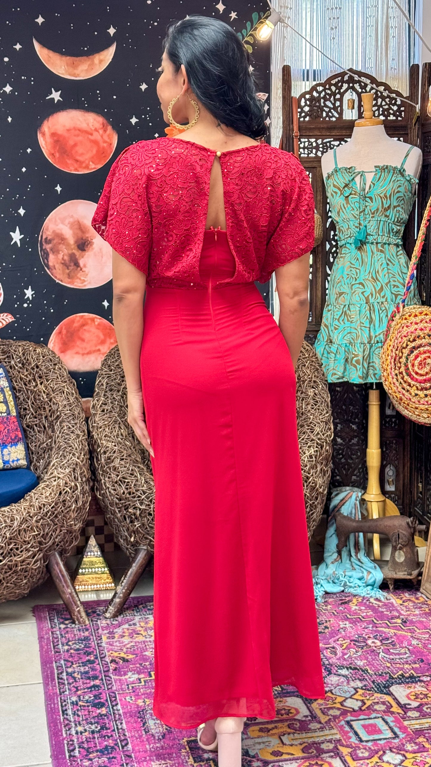 Vastya Maxi Dress- Red
