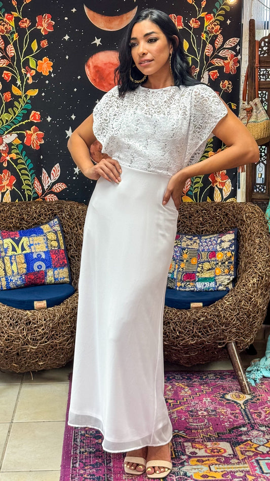 Vastya Maxi Dress- White