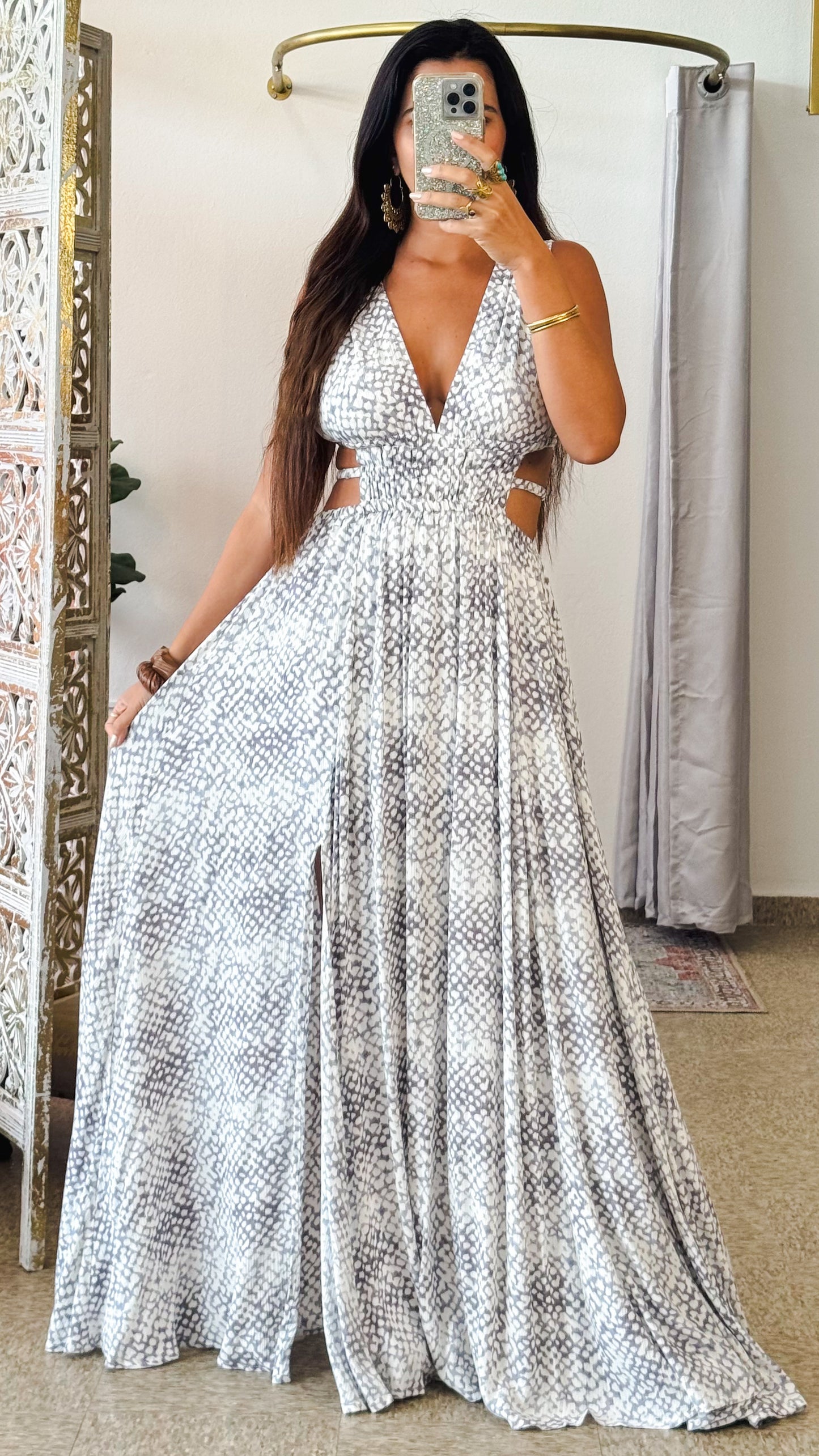 Atenea Maxi Dress- Gray