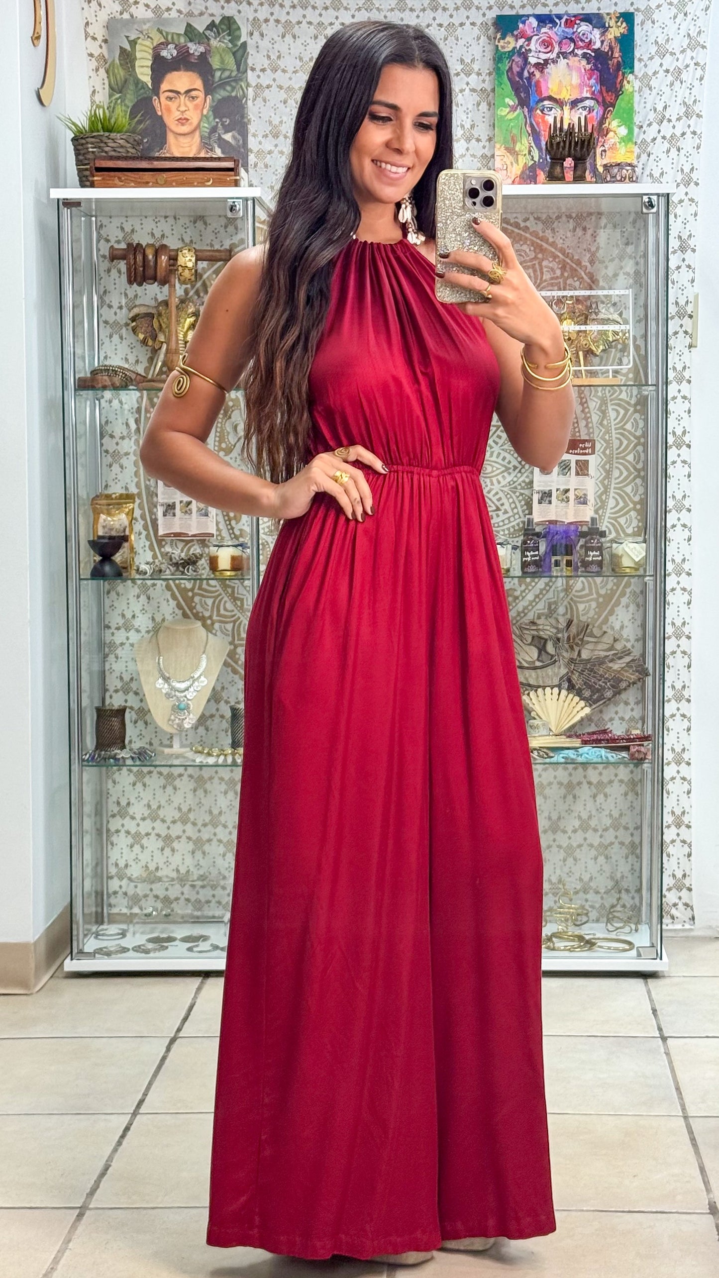 Nirelle Jumpsuit- Burgundy