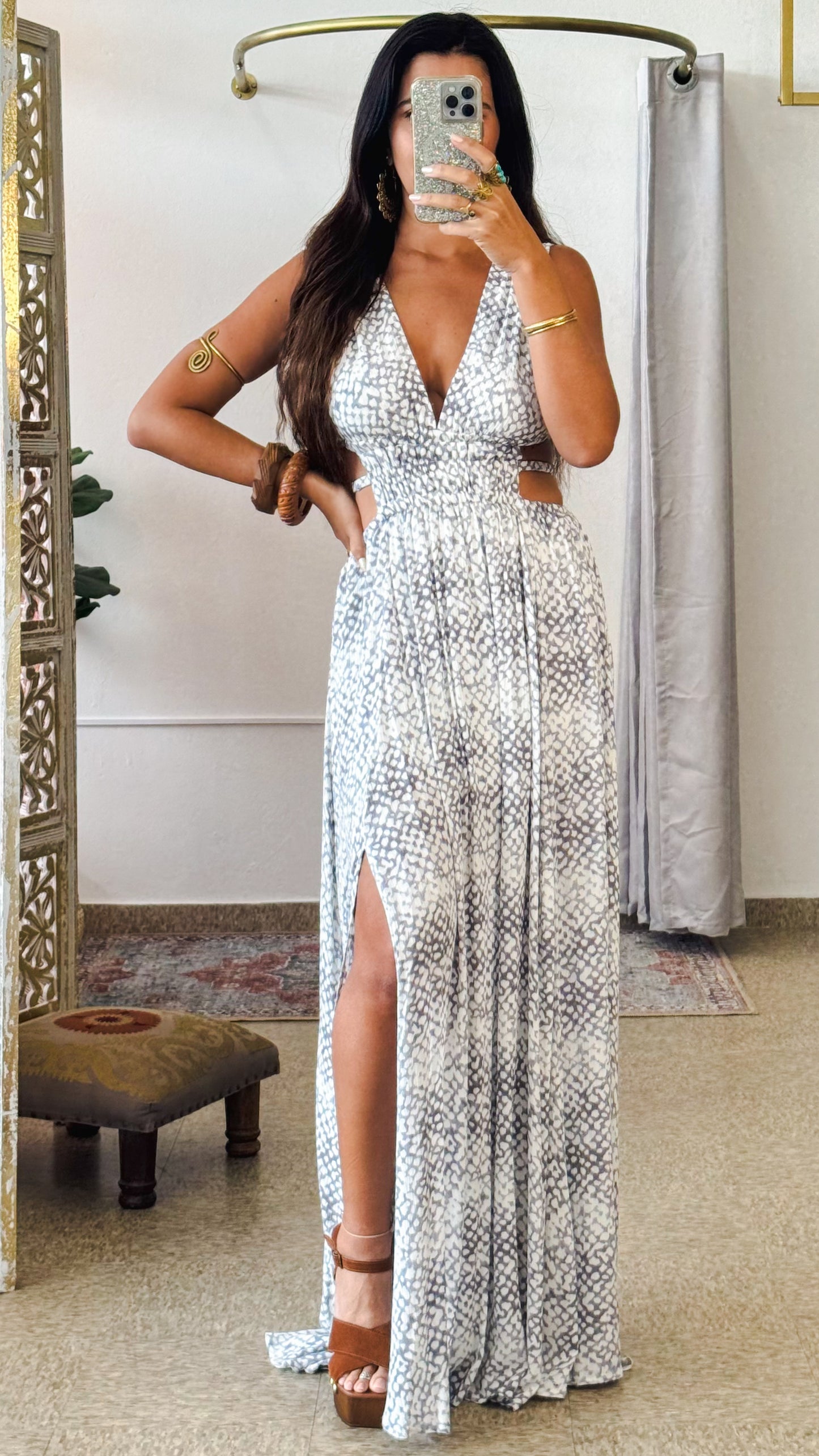 Atenea Maxi Dress- Gray