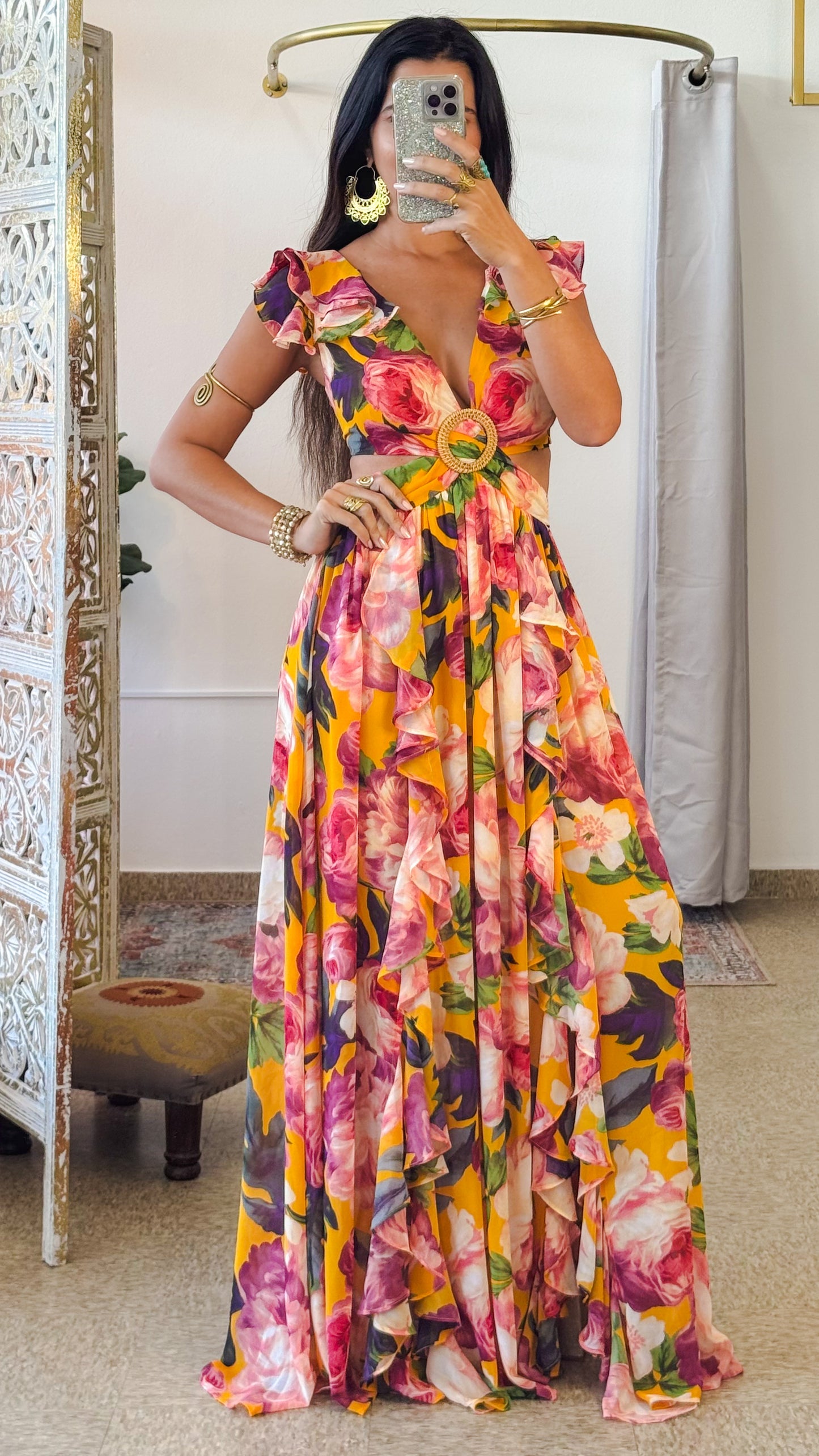 Faliha Maxi Dress- Yellow