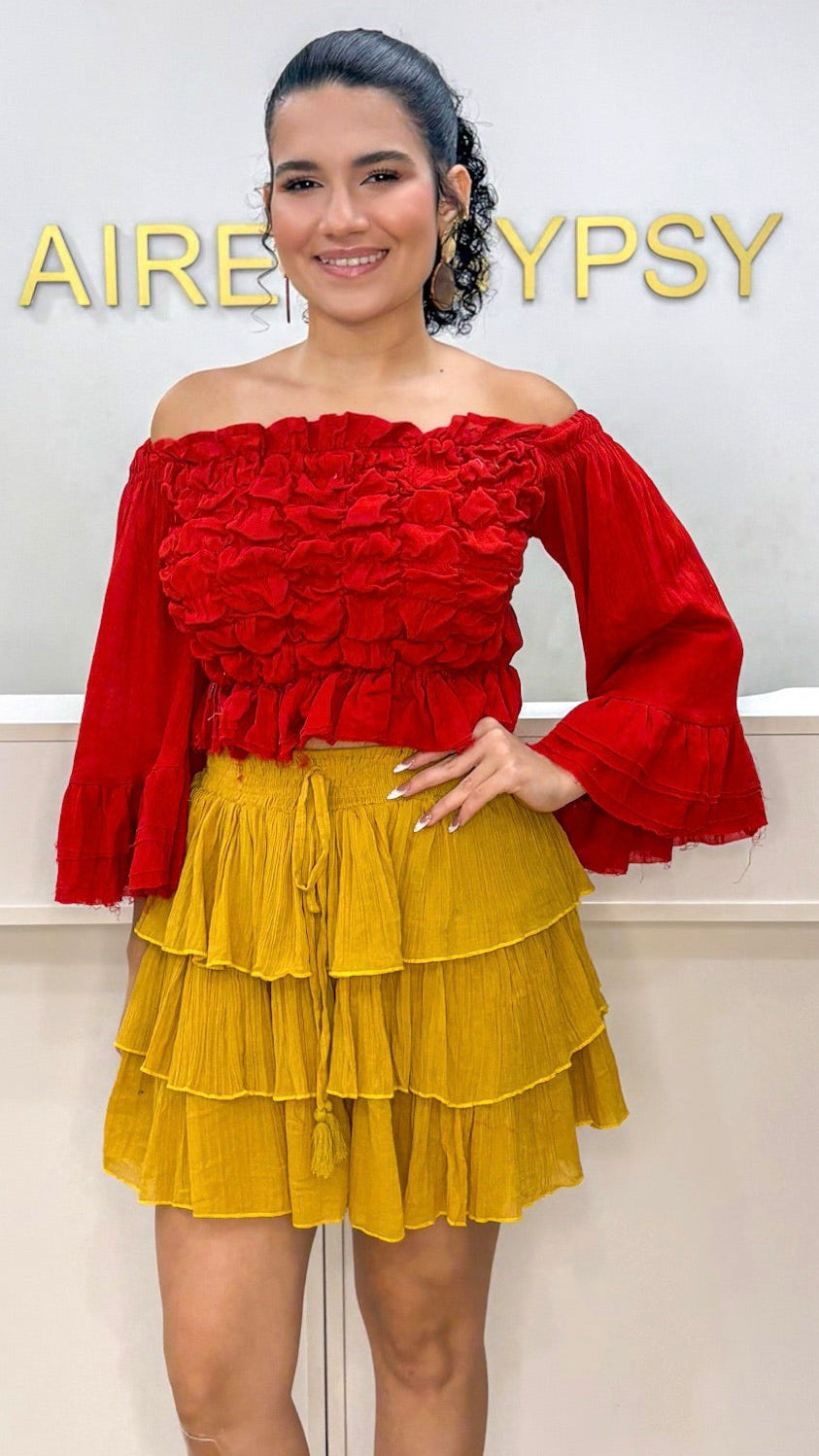 Caroline Top- Crimson Red