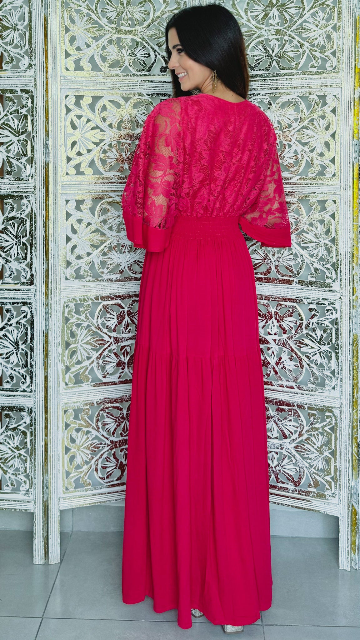 Astraea Maxi Dress- Fushia