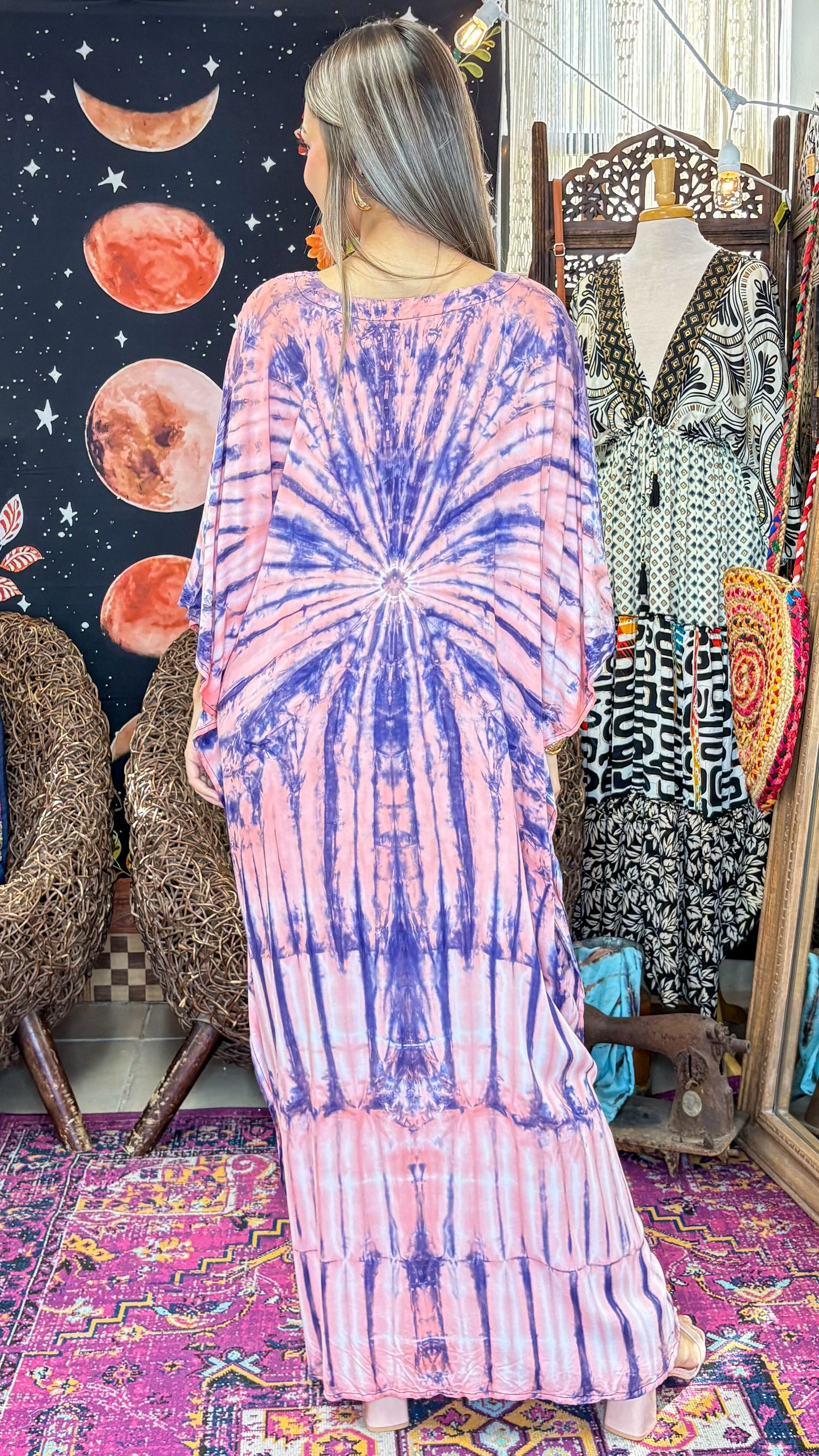 Noa Kaftan Dress-Pink