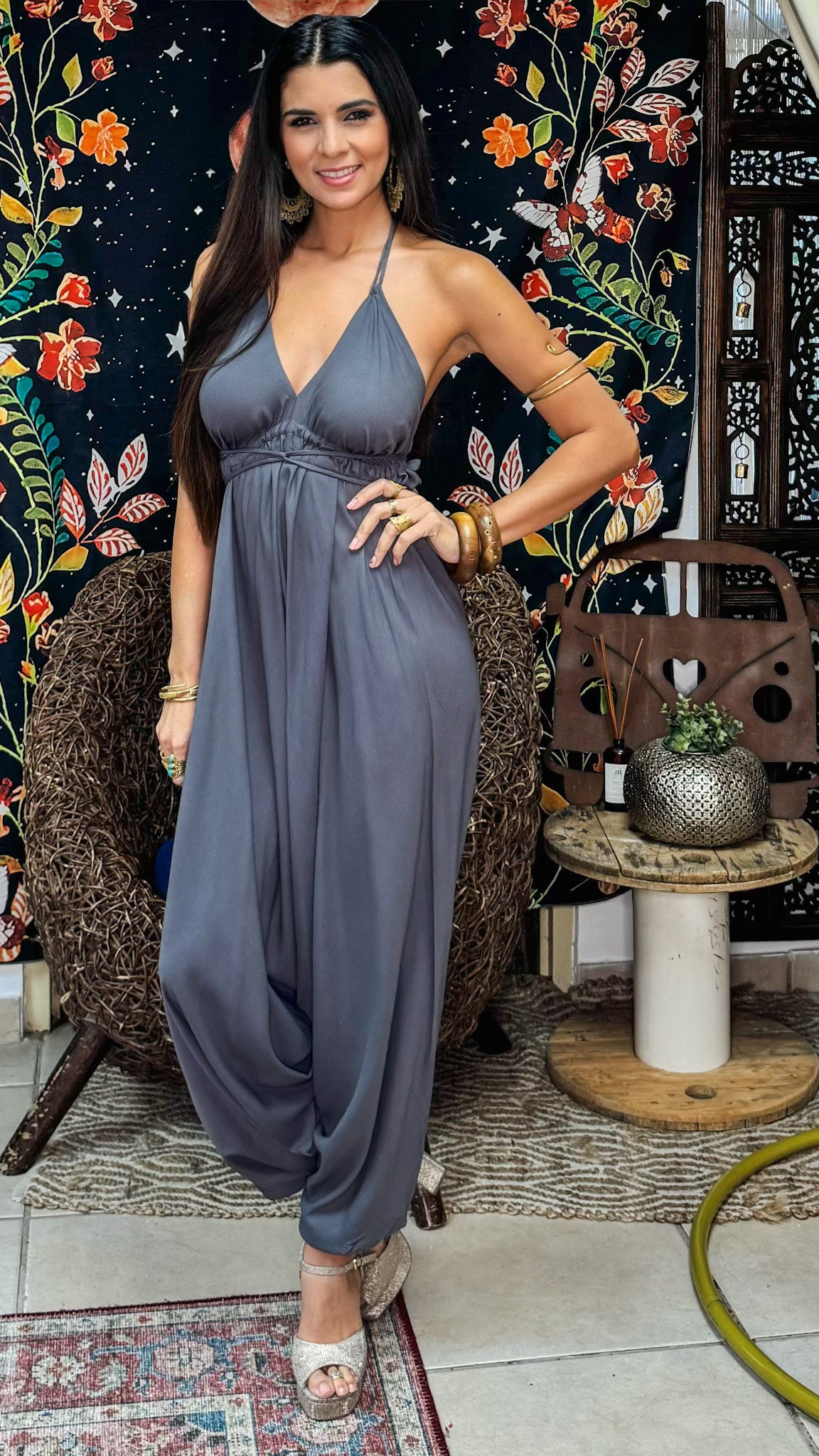 Magic Harem Jumpsuit-Gray