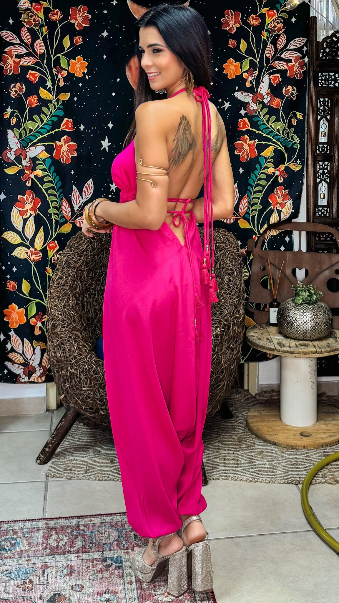 Magic Harem Jumpsuit-Fushia