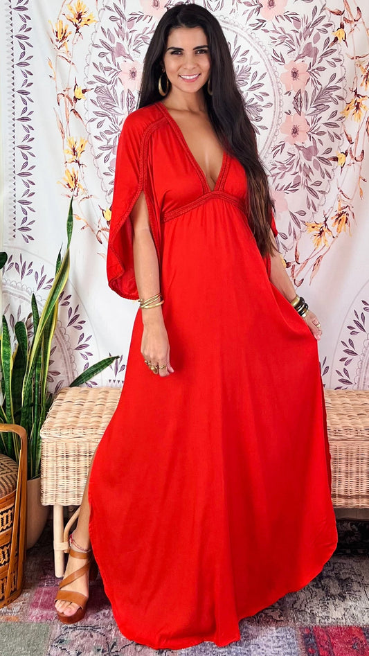 Soleil Maxi Dress-Red