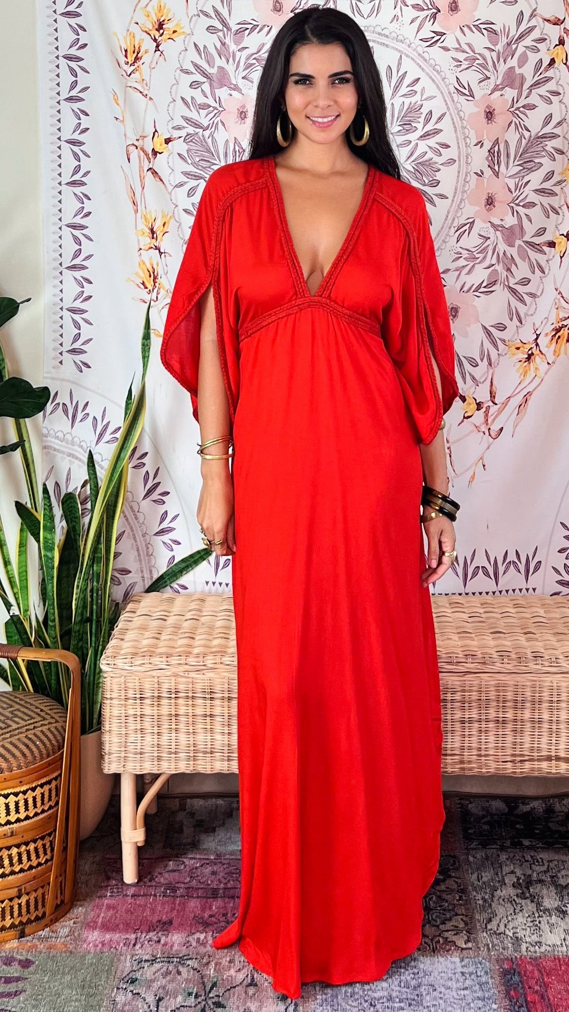 Soleil Maxi Dress-Red