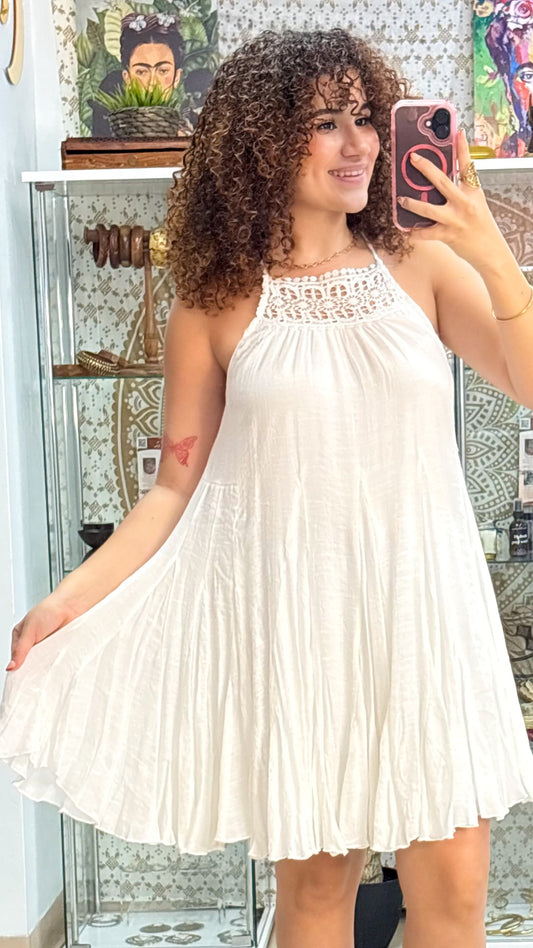 Makayla Short Dress- White