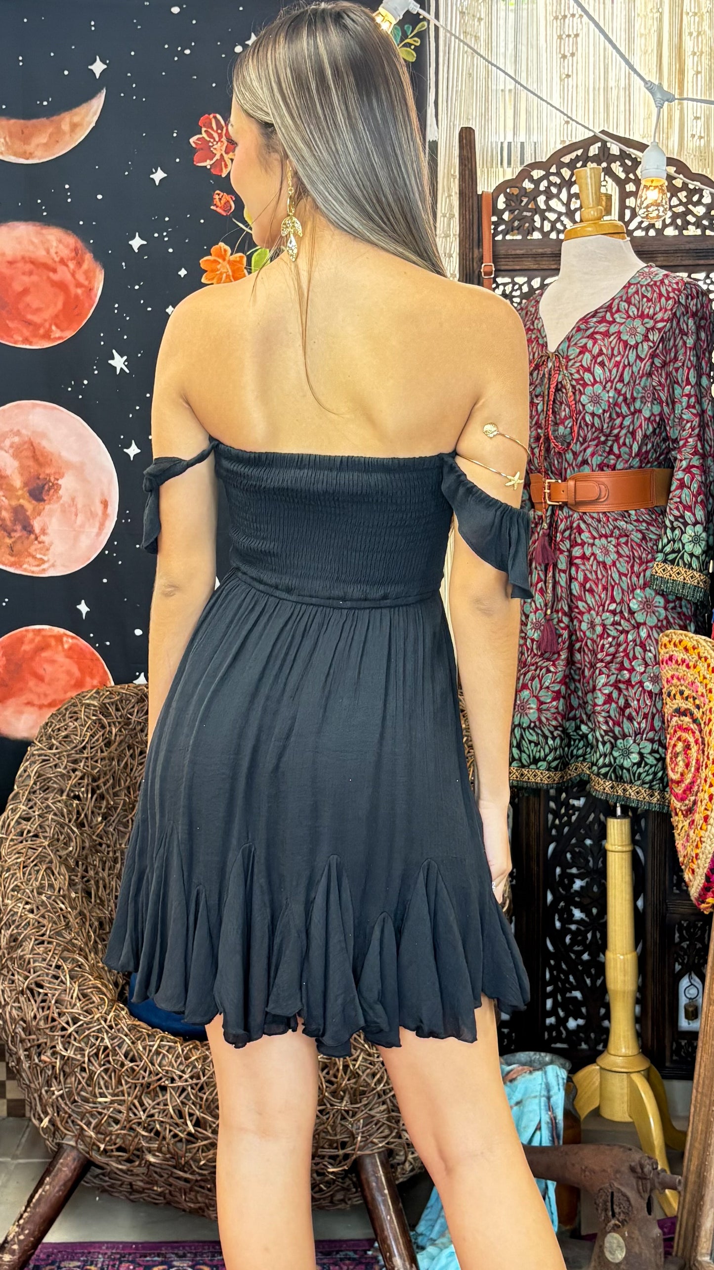 Lyanna Short Dress-Black