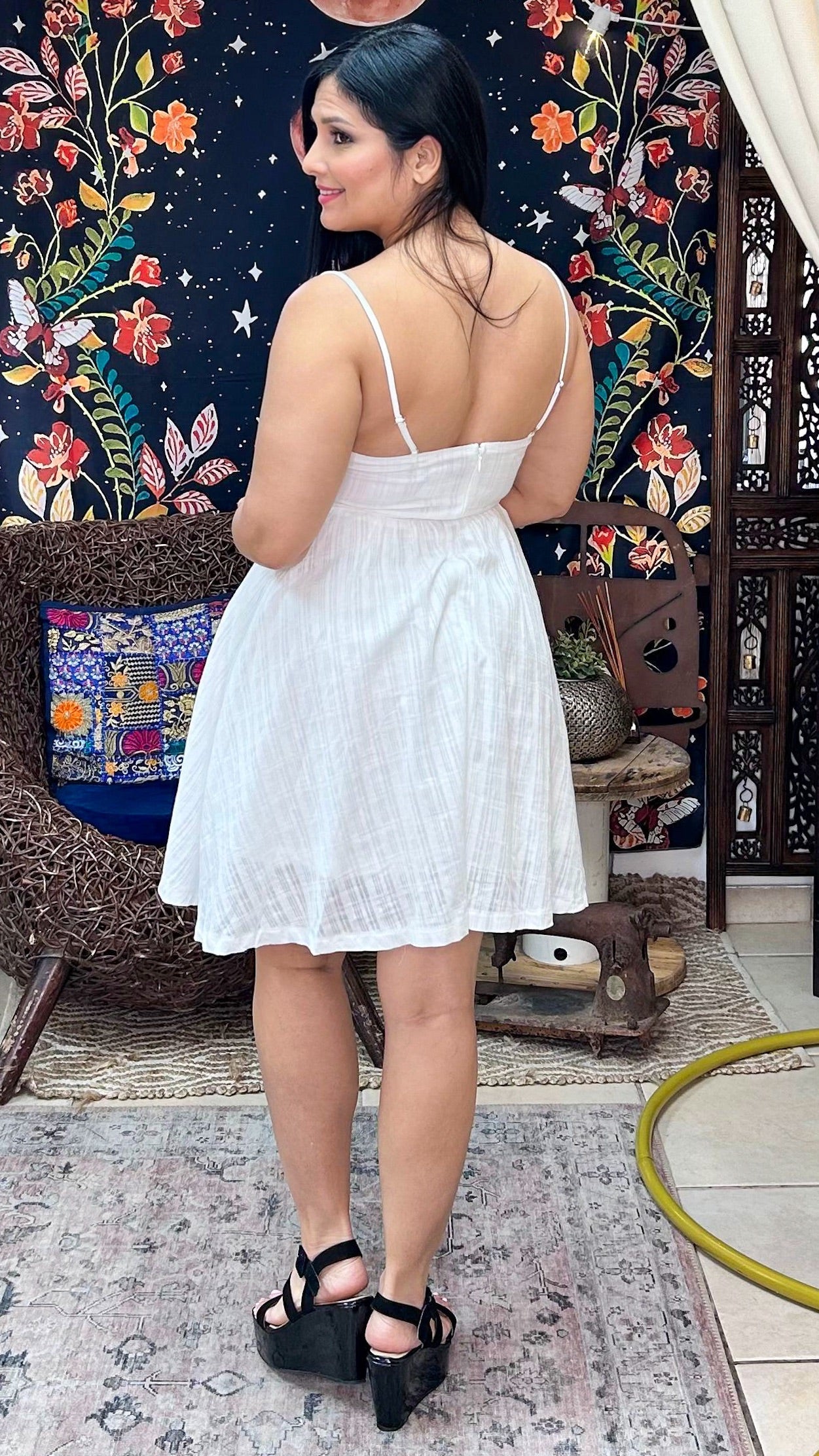 Elise Short Dress- White