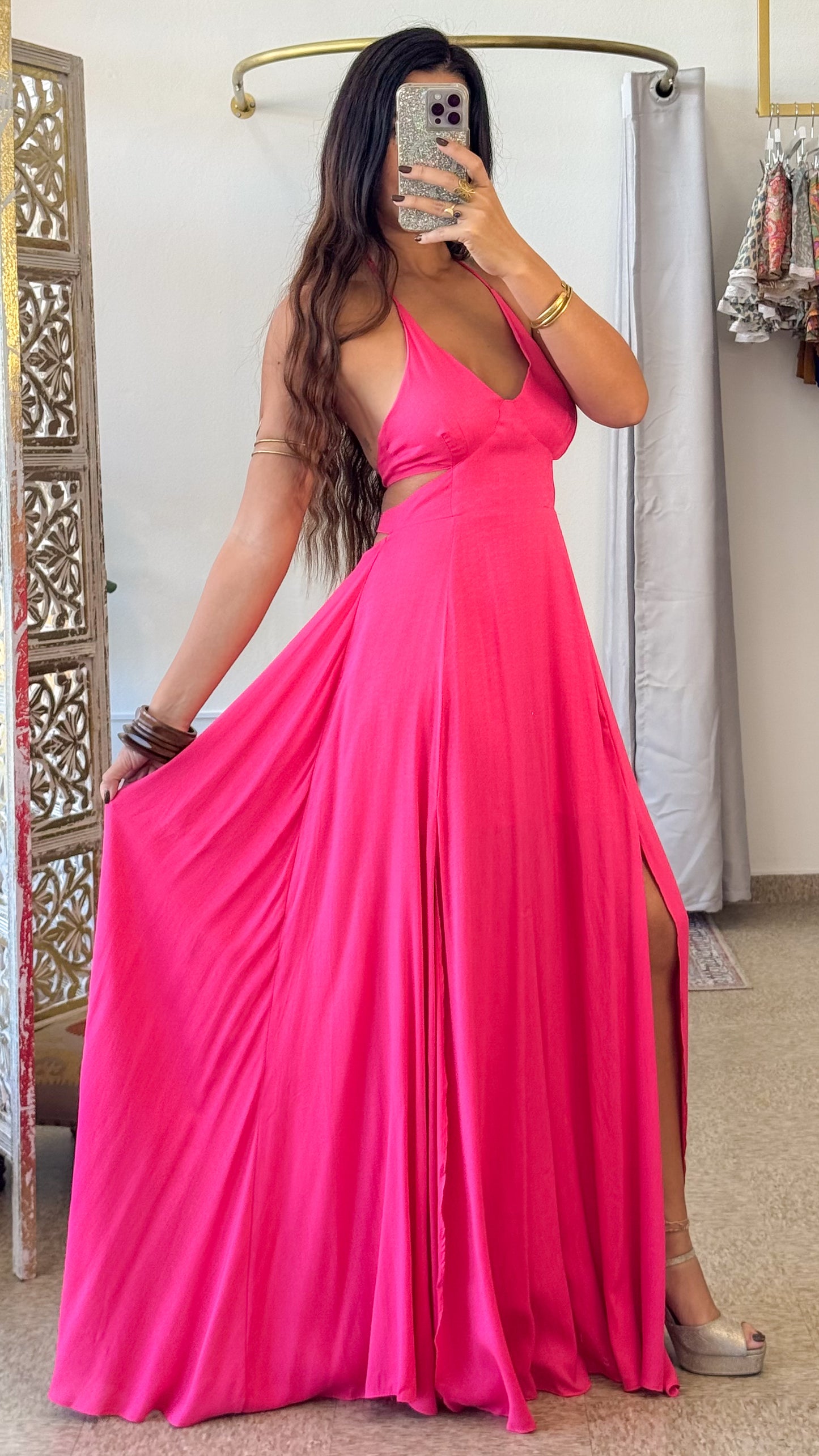 Hemera Maxi Dress- Fuchia