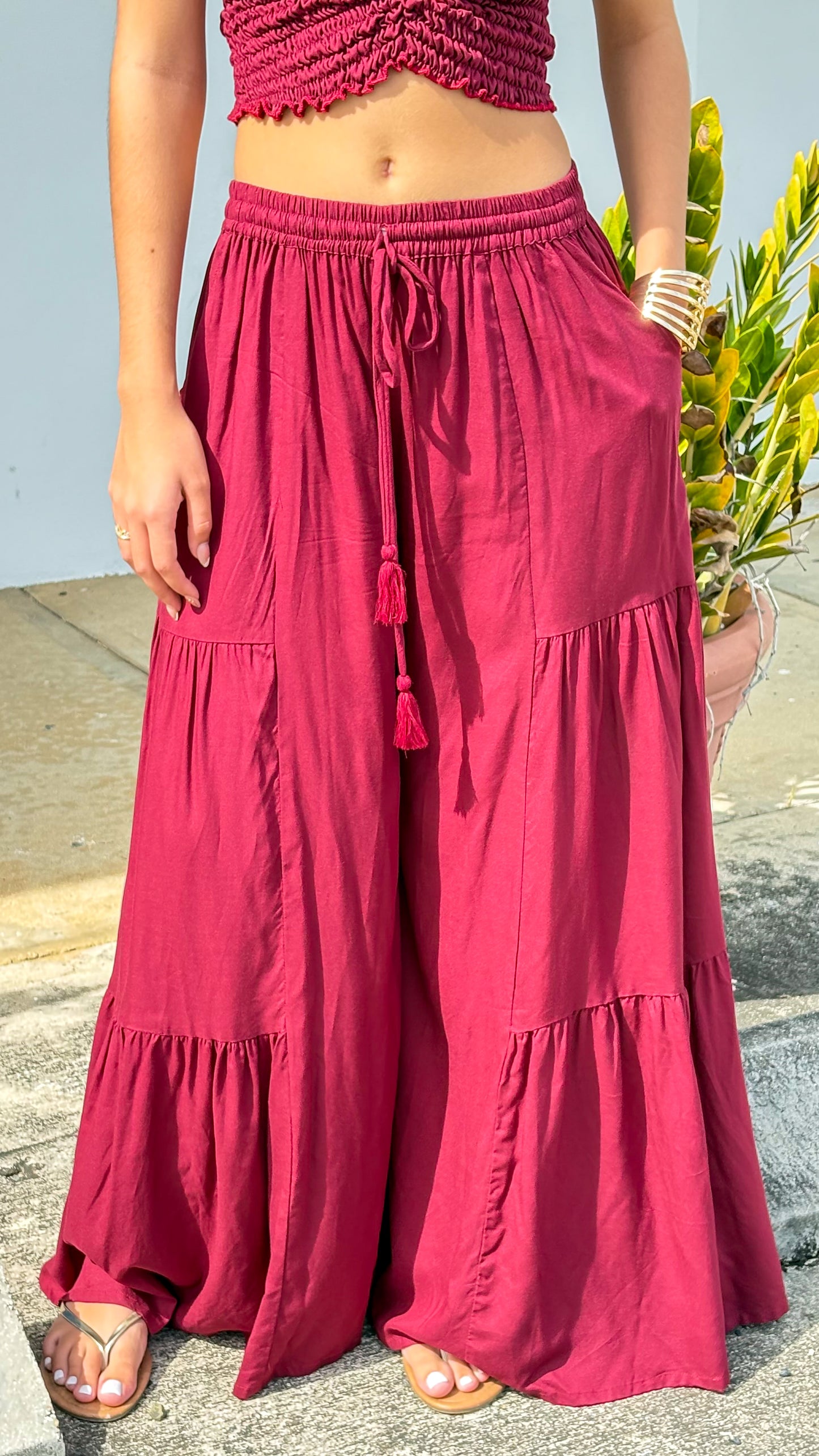 Sasha Pant- Burgundy