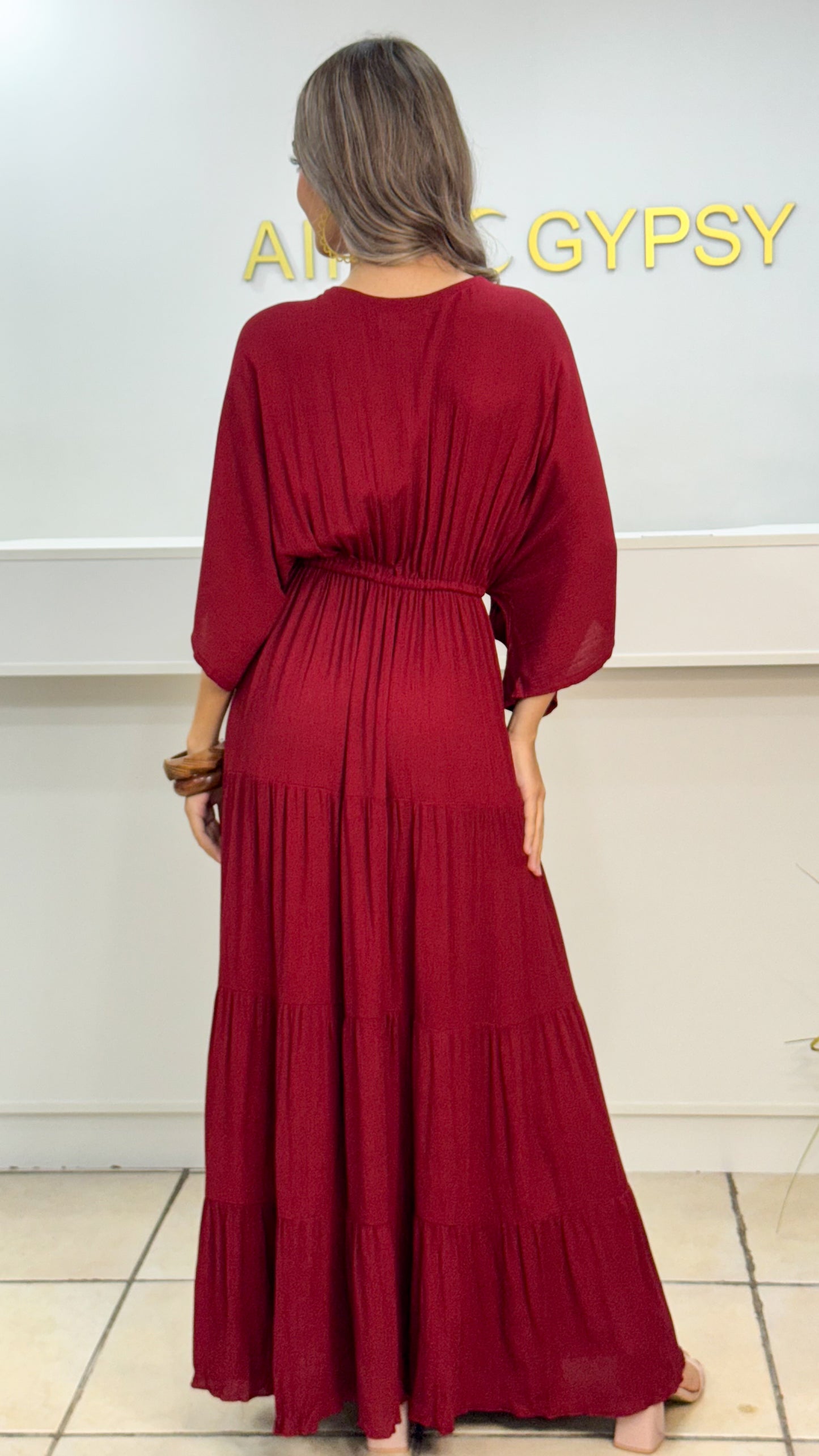 Nereida Dress- Burgundy
